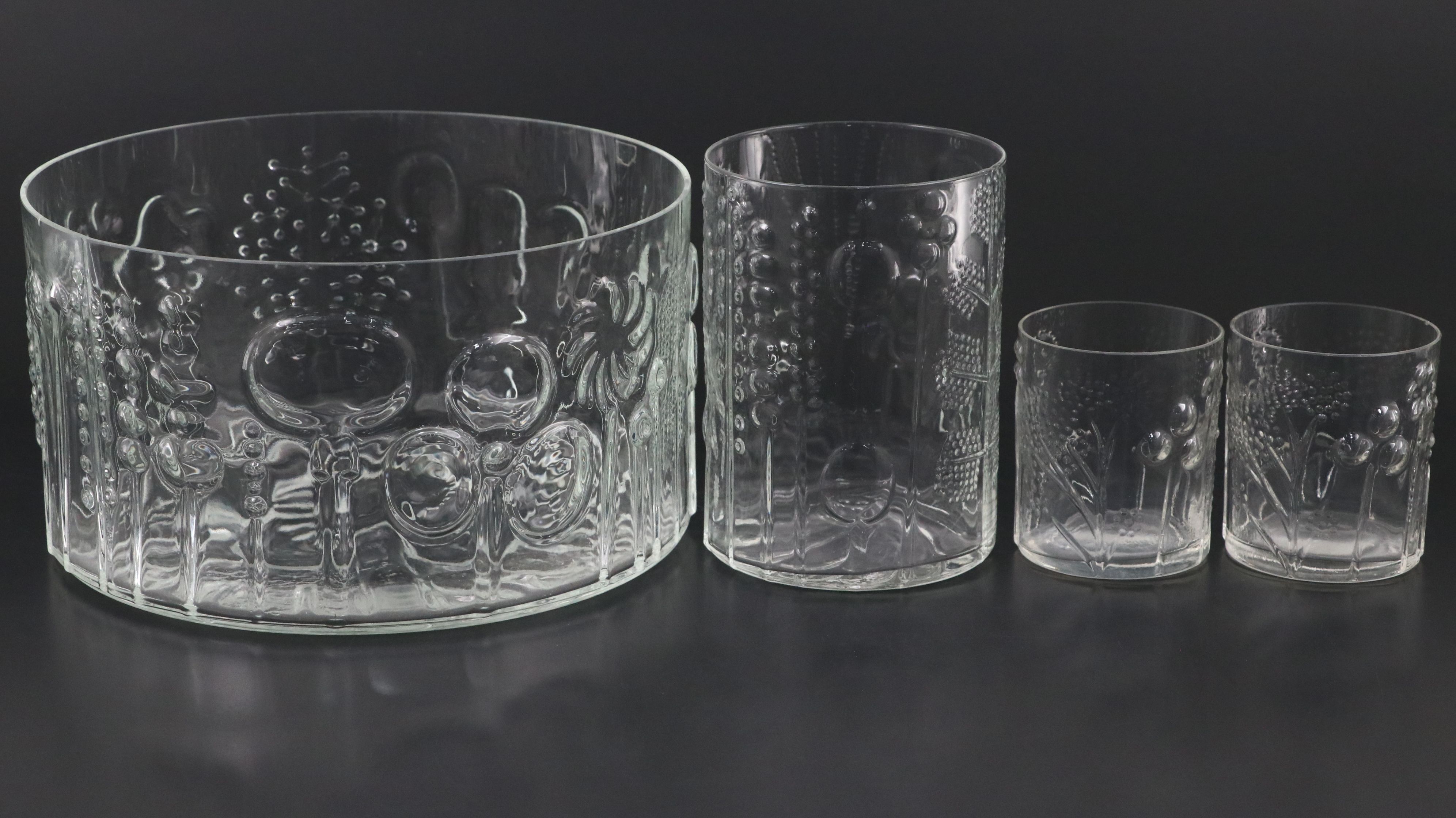 Iittala "Flora" Finnish Glass Bowls and Vases, 1966-1997