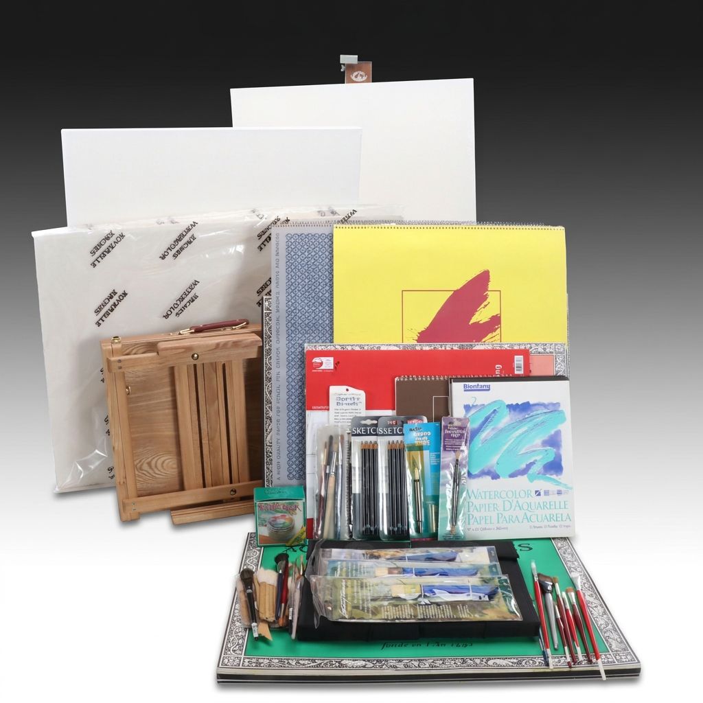 Anco Bilt Tripod Easel with Travel Easel and More Painting and Drawing Supplies