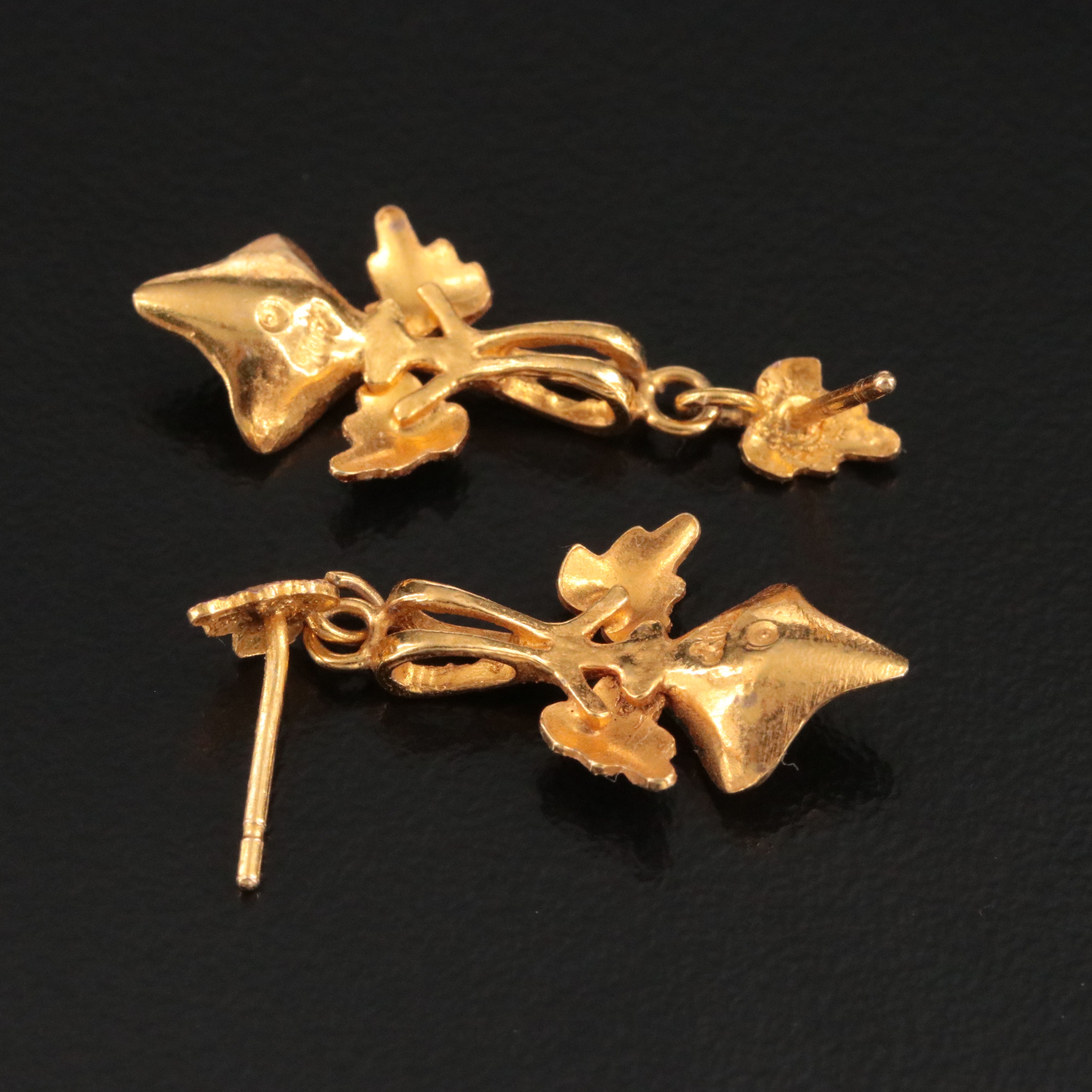 10K Seed Pearl Drop Earrings