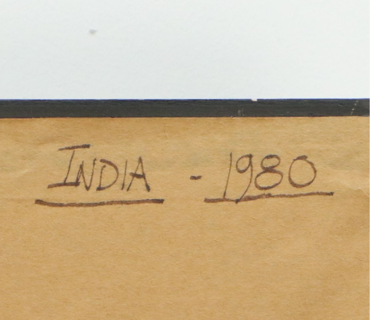 Indian School Gouache Painting Depicting Scene from "Baburnama," C. 1980