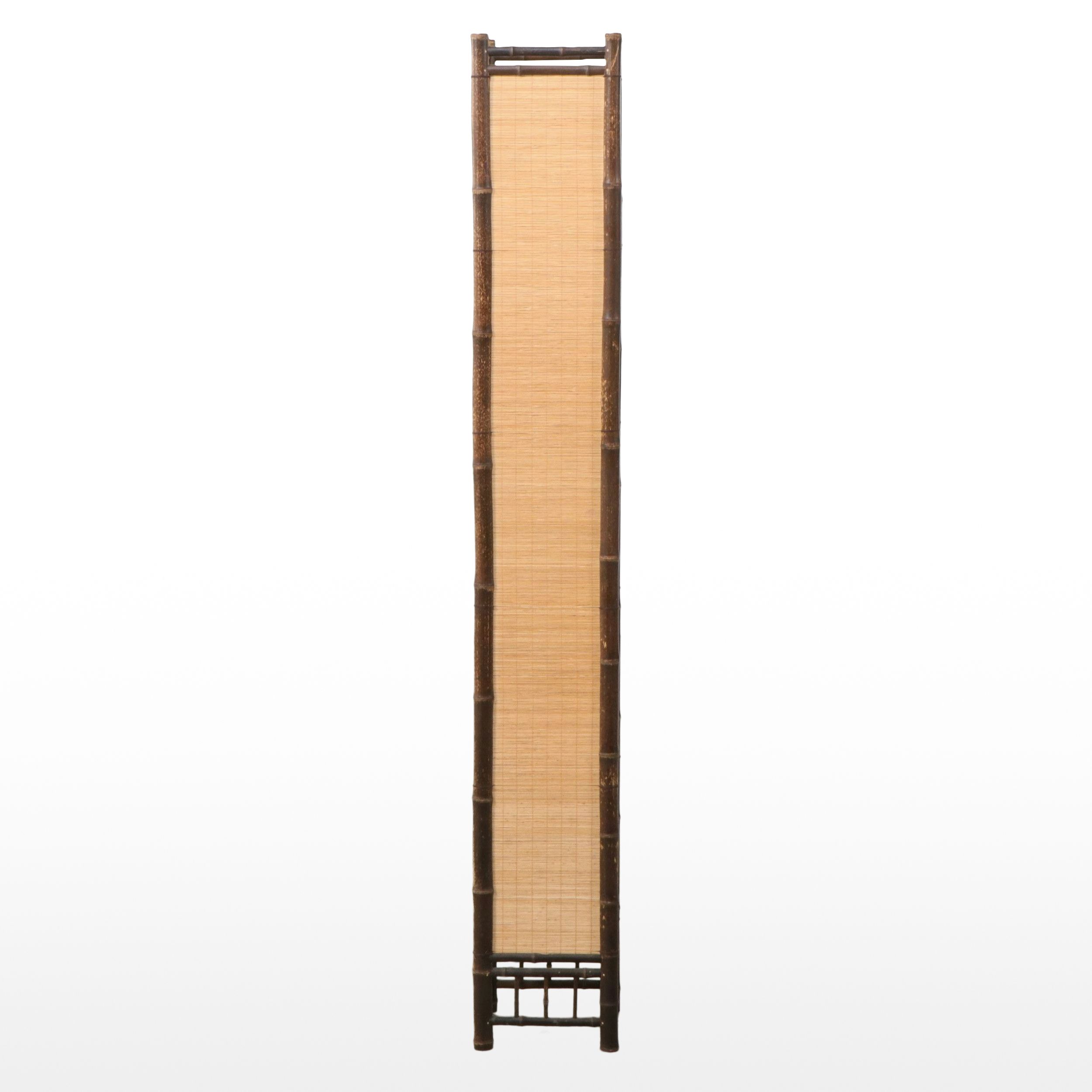 Japanese Tatami Style and Bamboo Frame Floor Lamp, Vintage