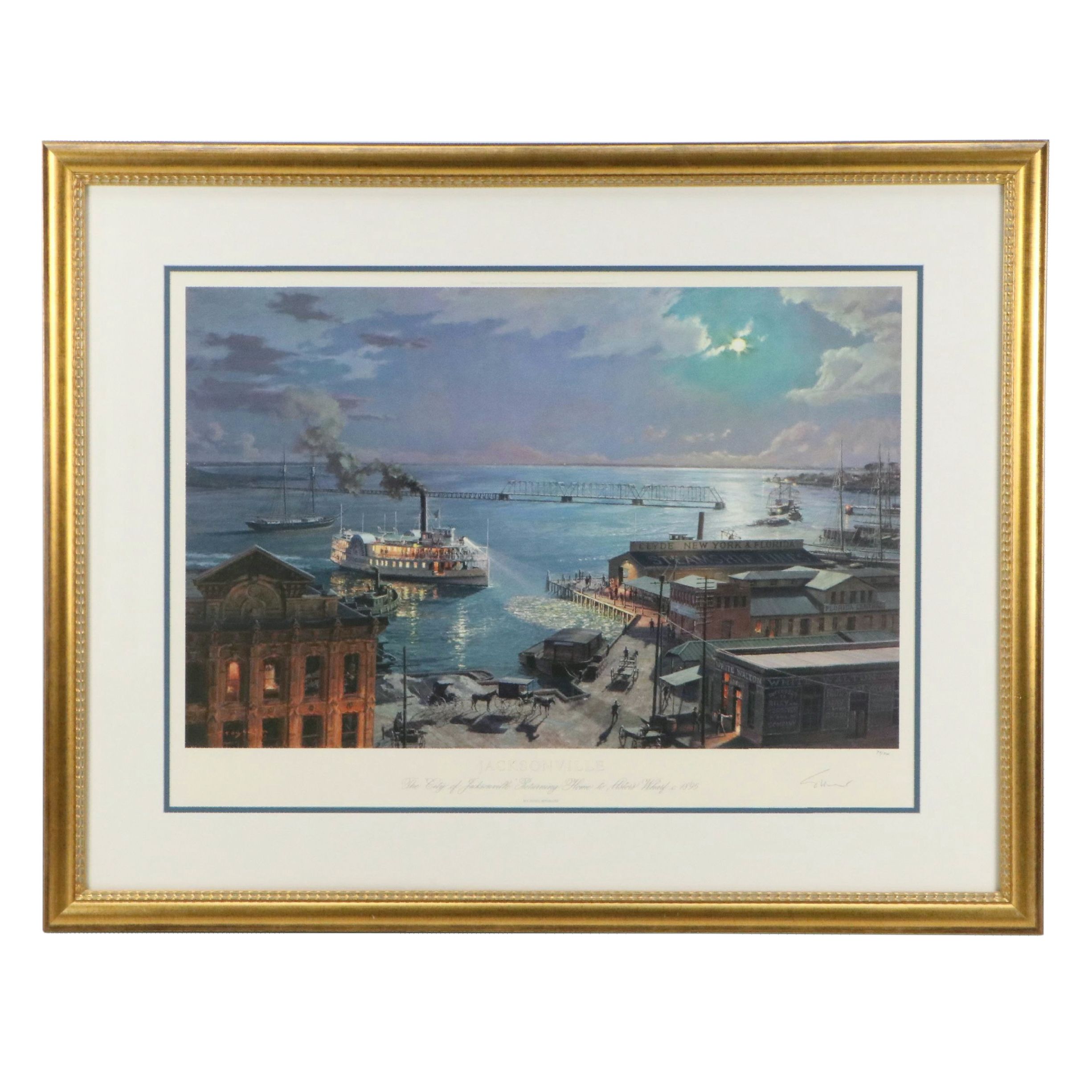 John Stobart Maritime Offset Lithograph of Jacksonville, 2006