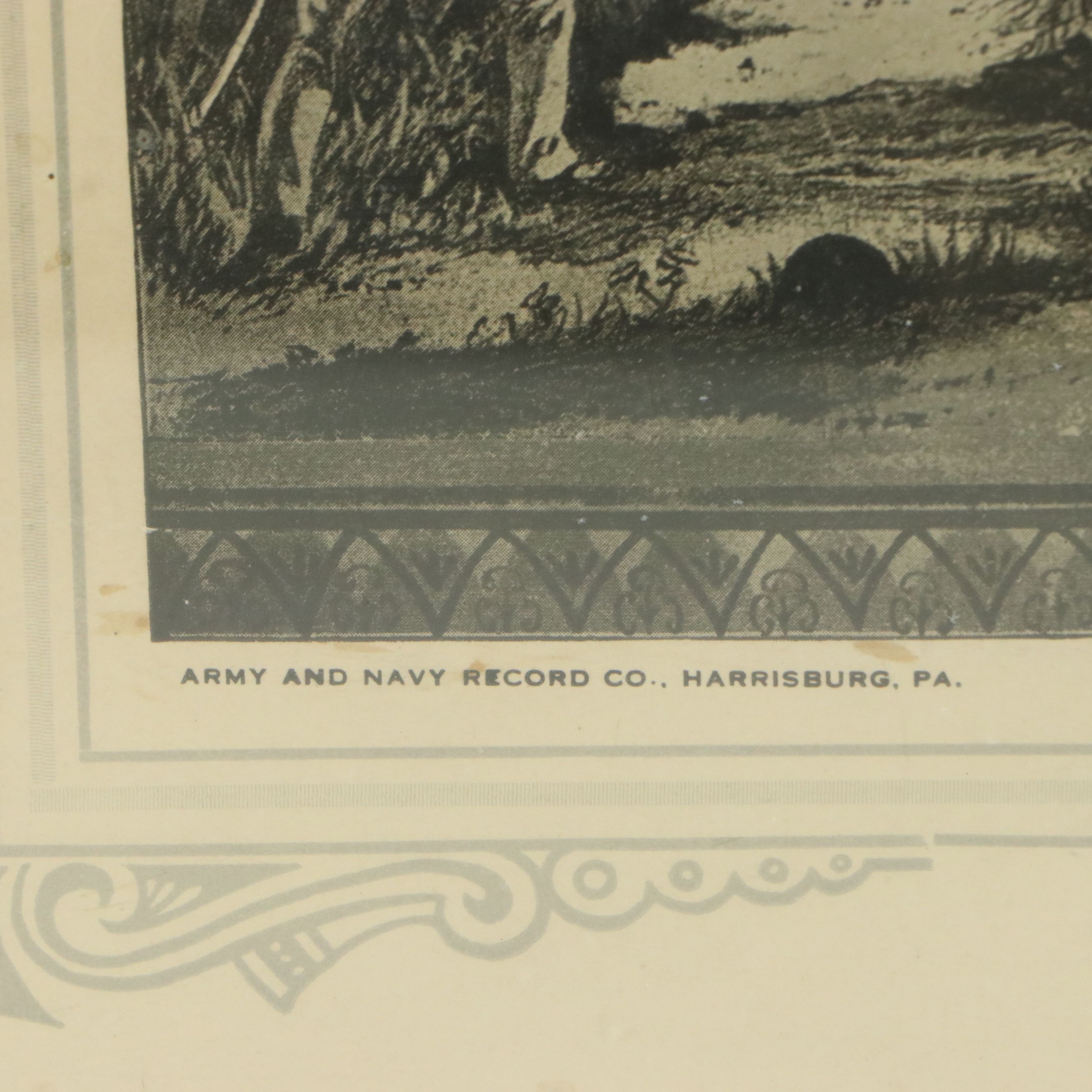 Civil War Honorable Discharge Certificate Halftone Print, 1915