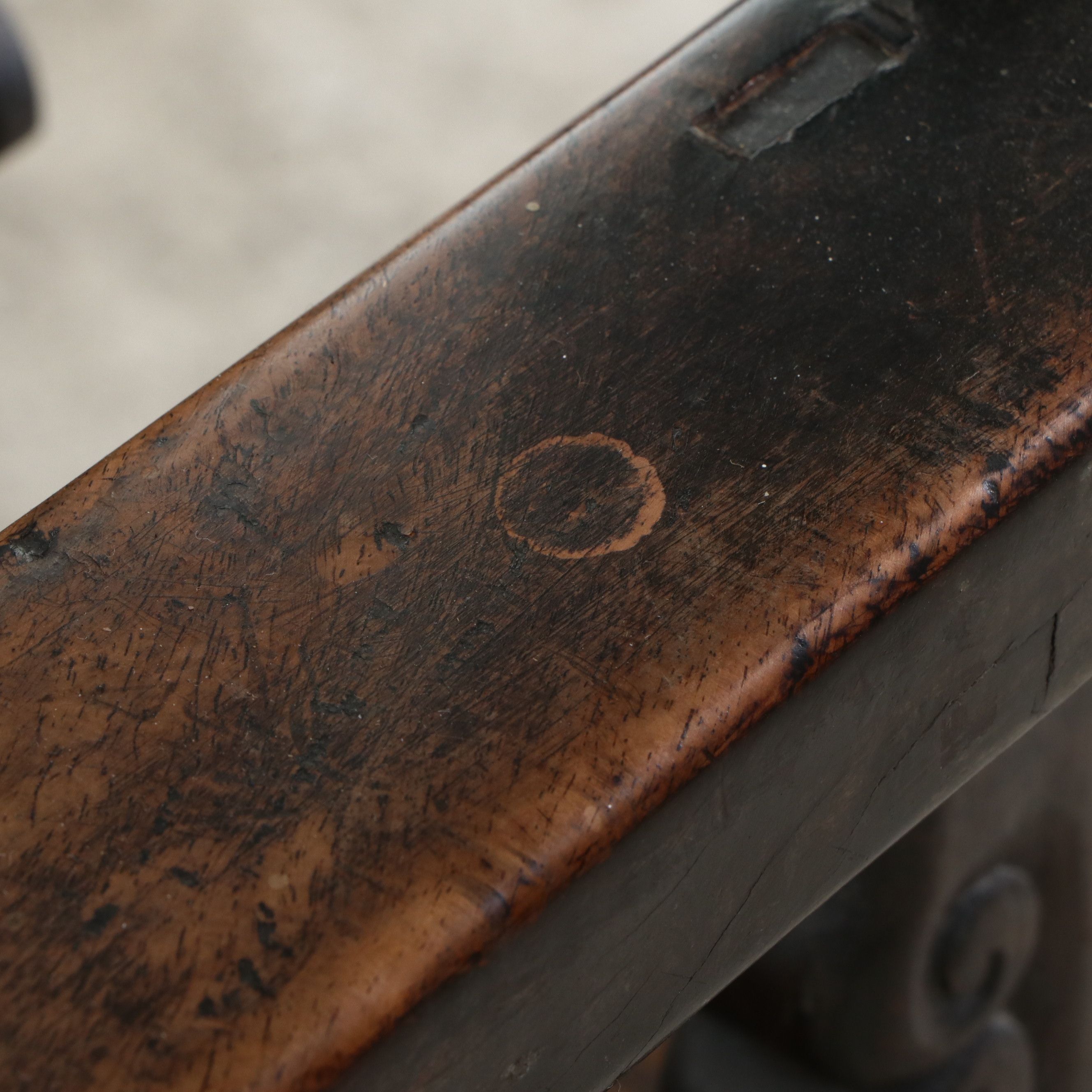 Chinese Carved Elmwood Armchair