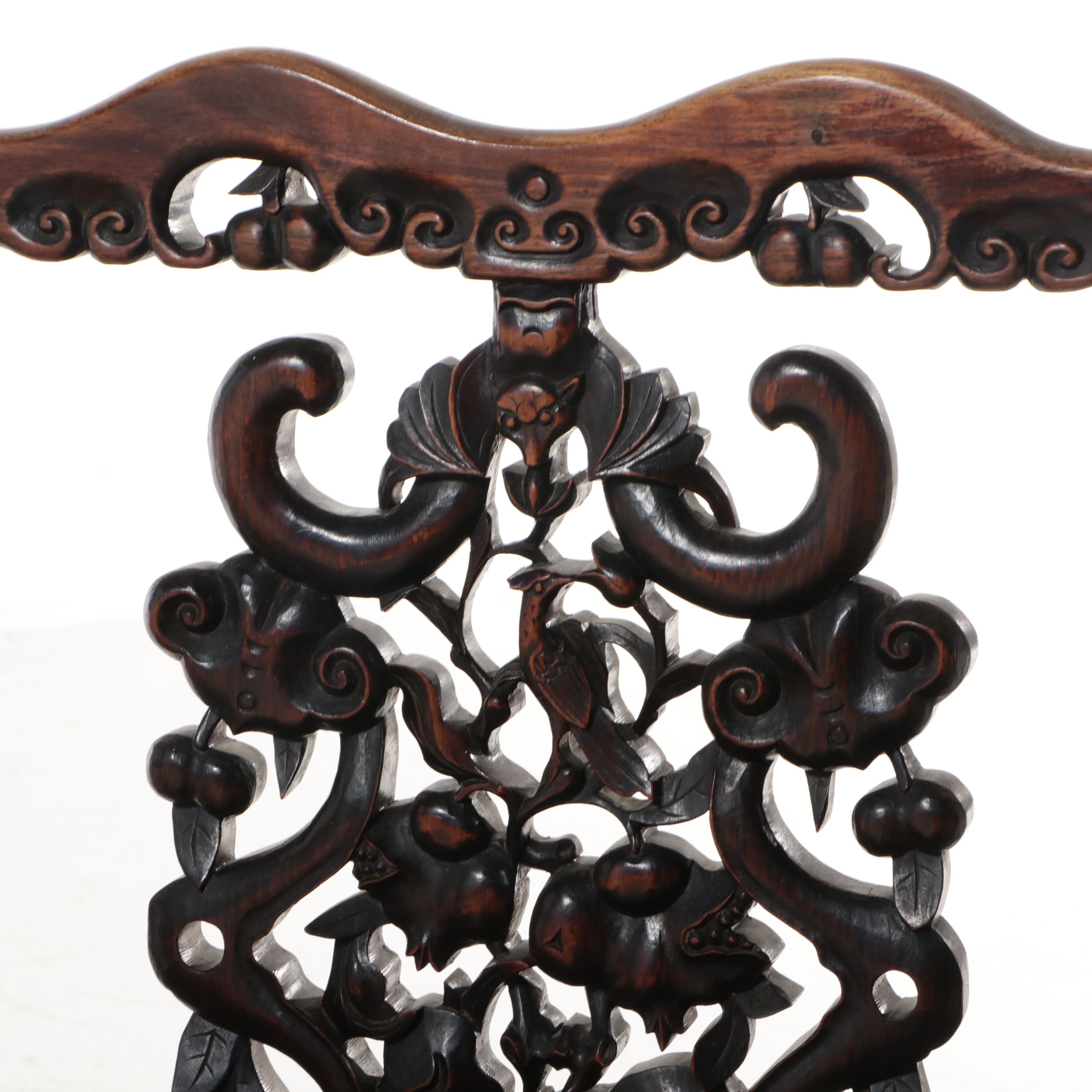 Chinese Carved Elmwood Armchair