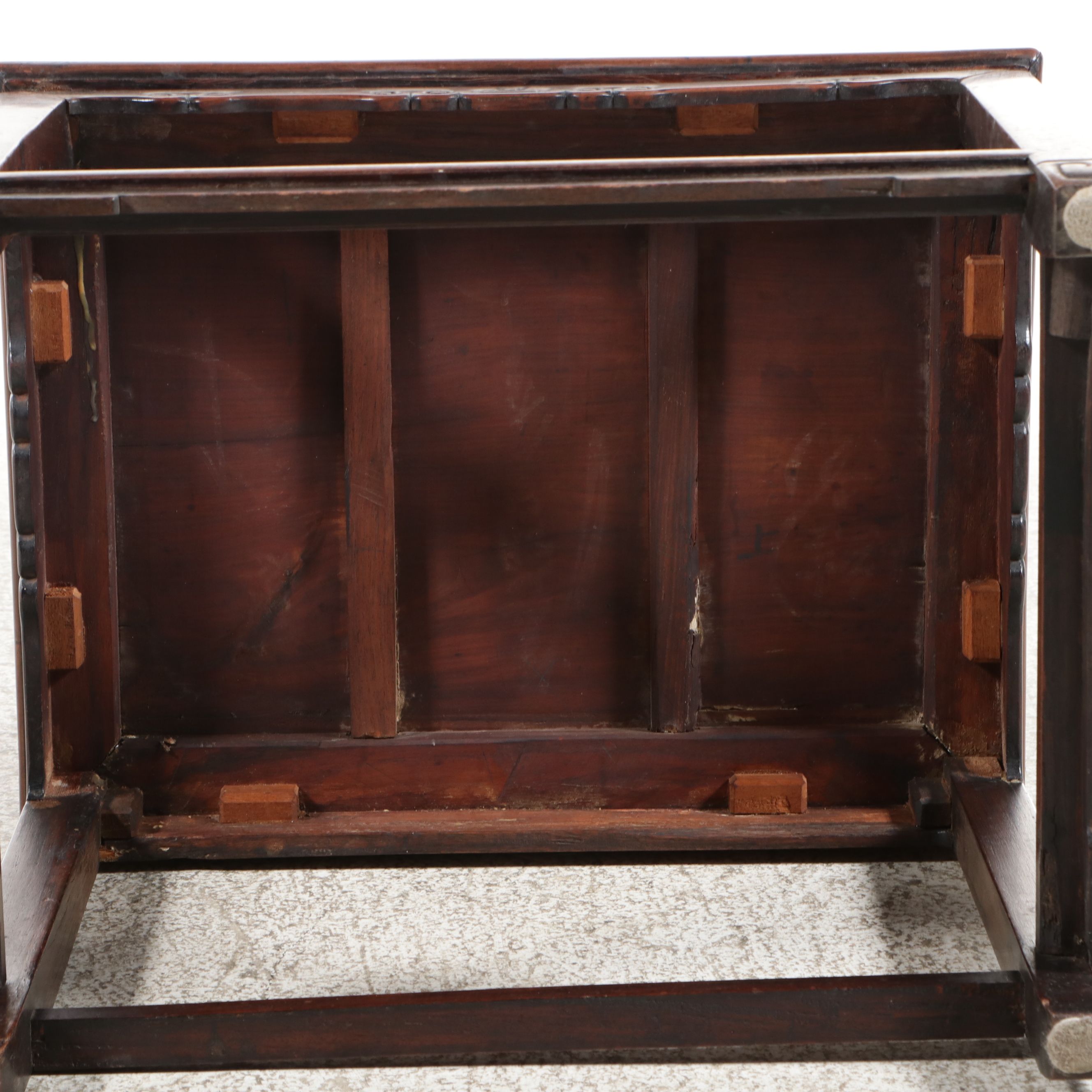 Chinese Carved Elmwood Armchair