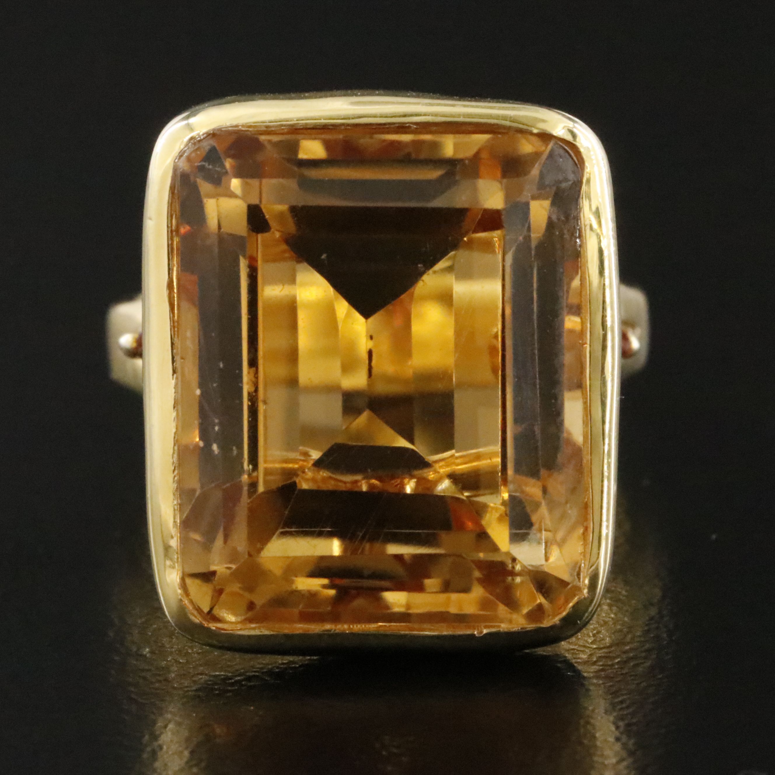 Sterling Ring with Citrine and Rhodolite Garnet