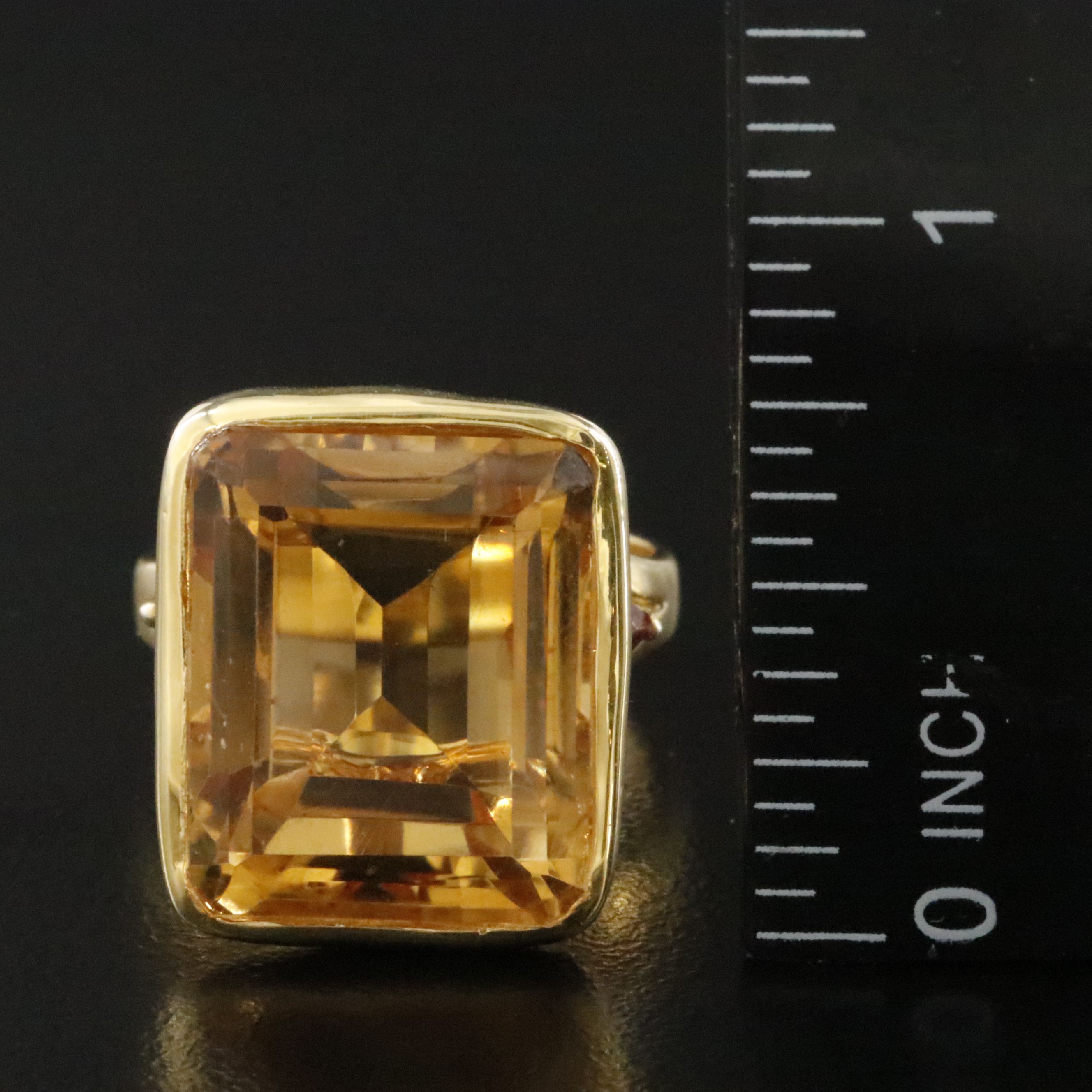 Sterling Ring with Citrine and Rhodolite Garnet