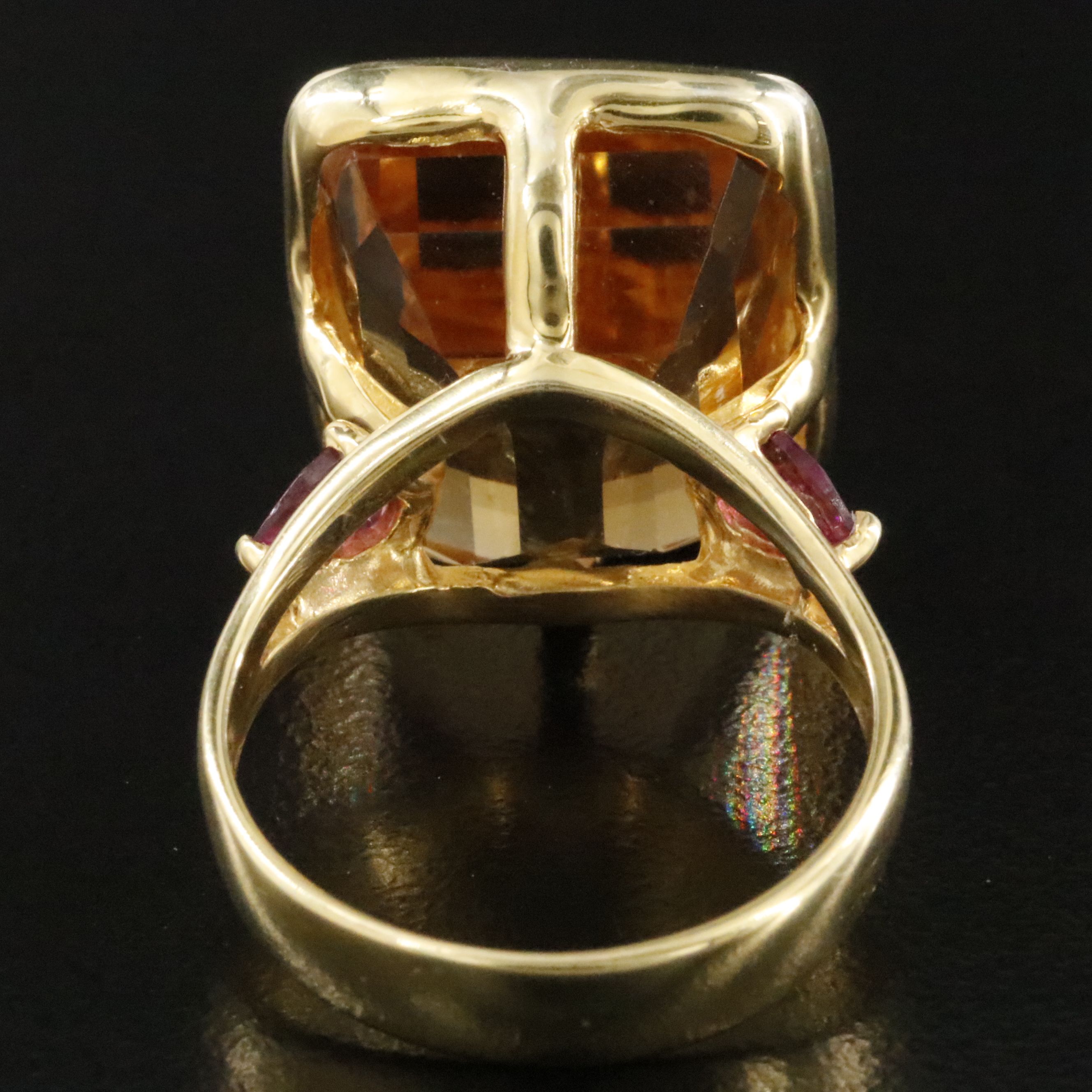 Sterling Ring with Citrine and Rhodolite Garnet