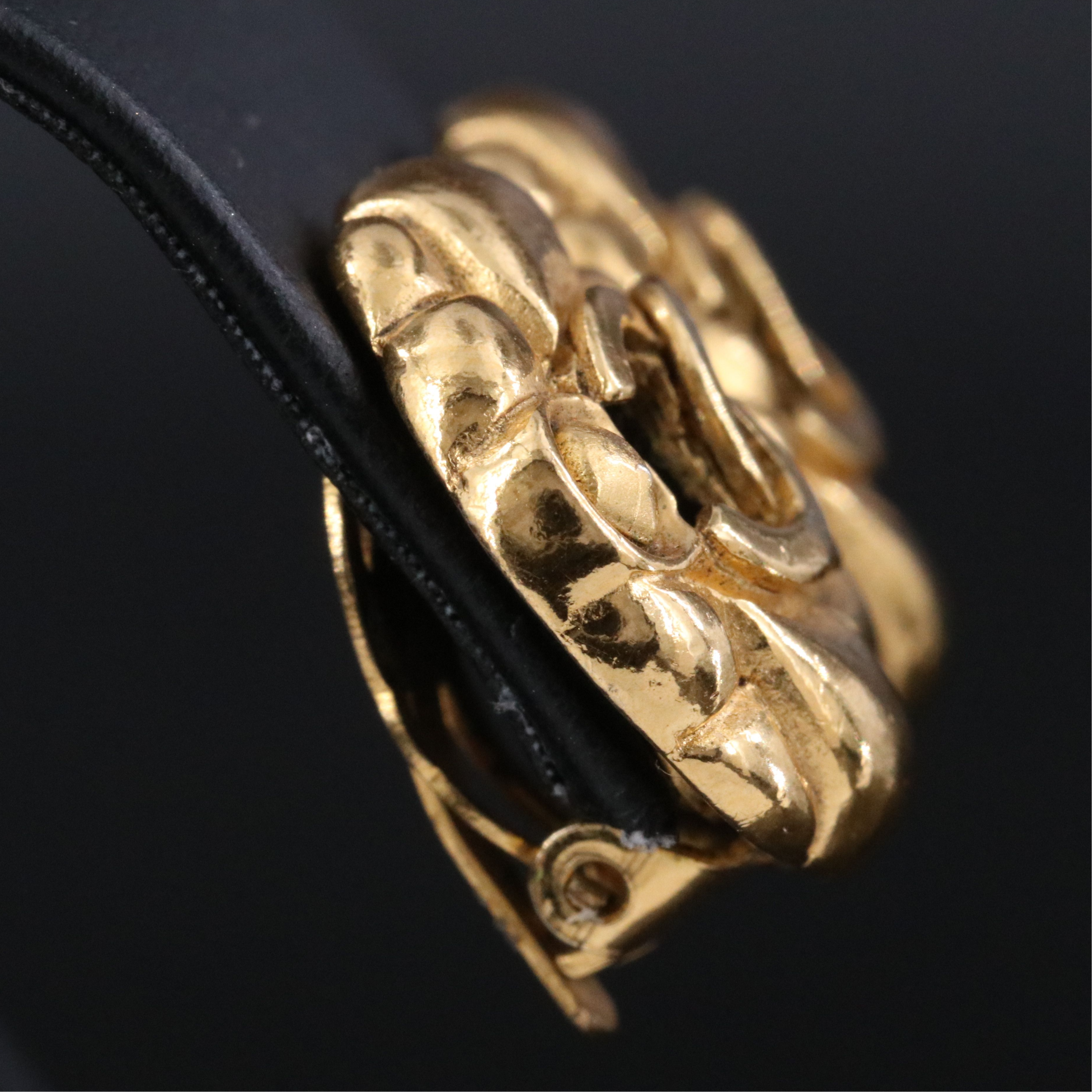 Chanel CC Button Clip Earrings