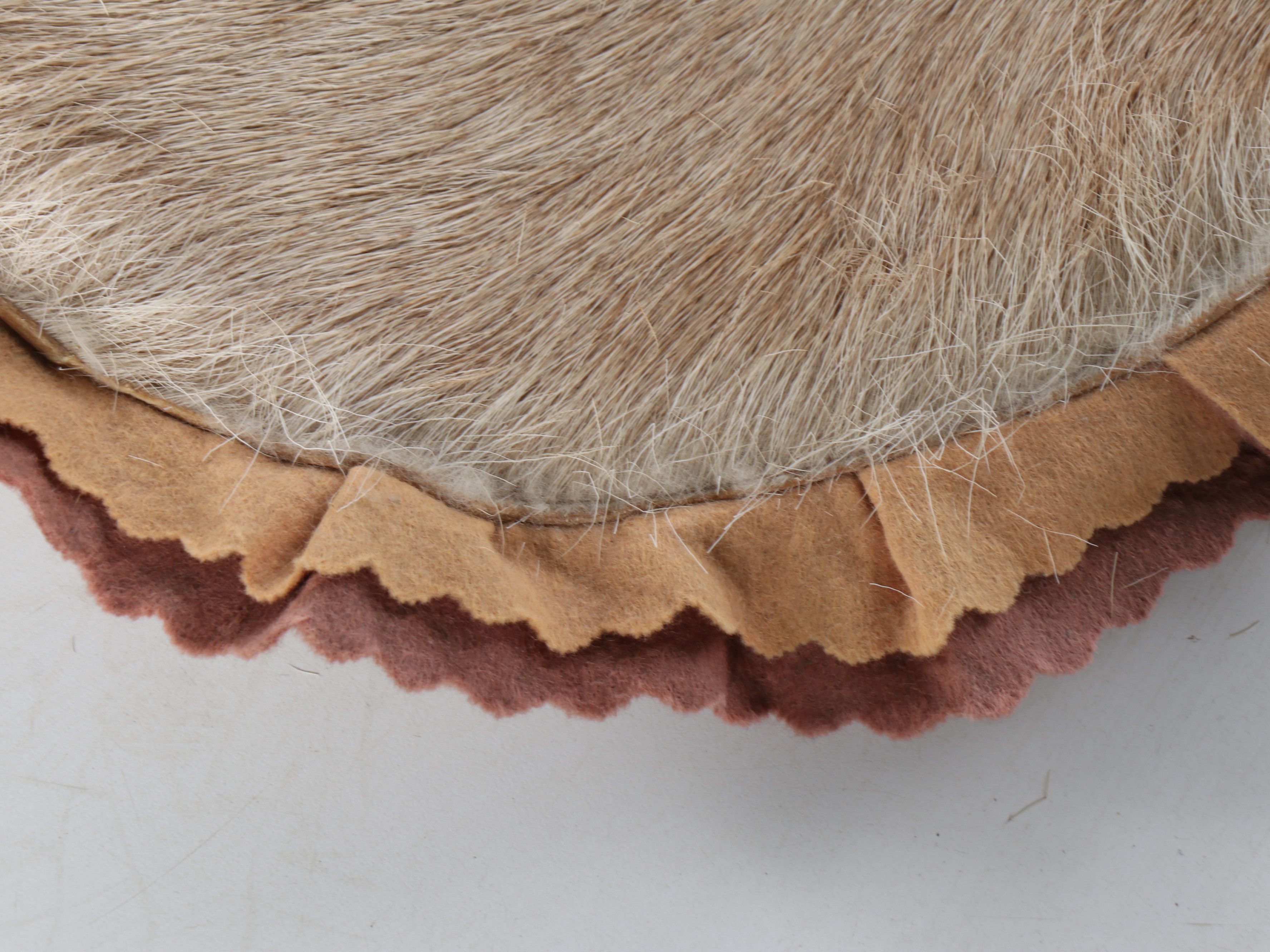 Deer Hide on Felt and Fabric Blanket