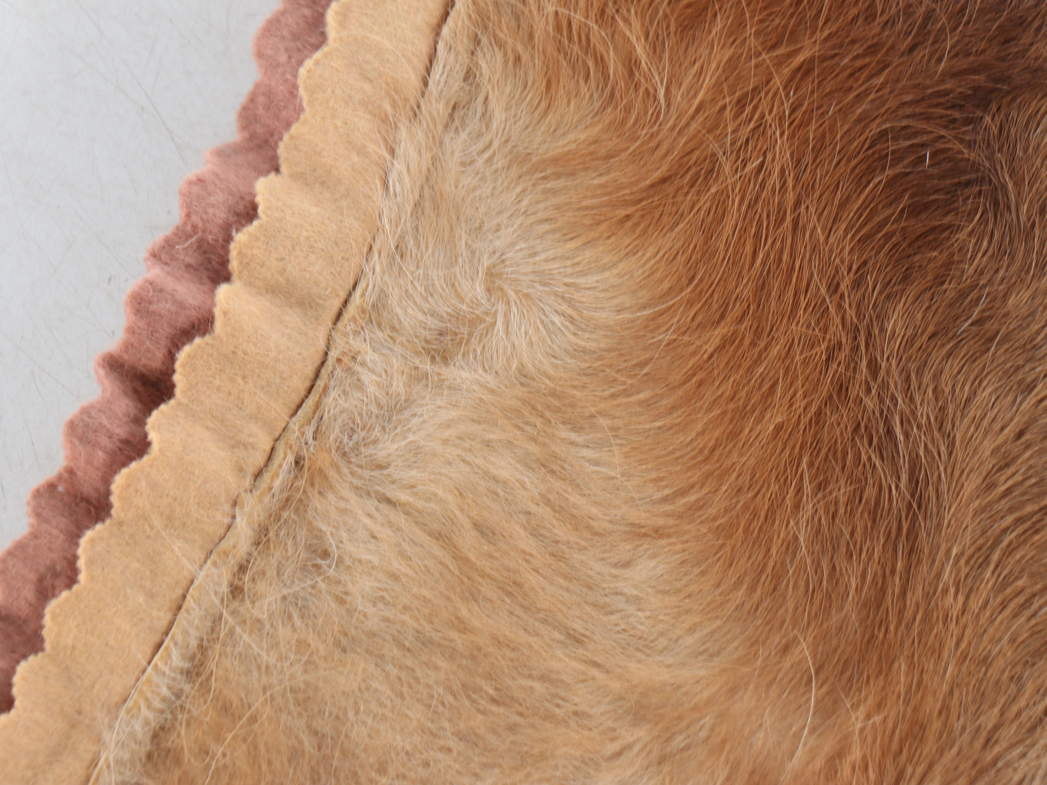 Deer Hide on Felt and Fabric Blanket