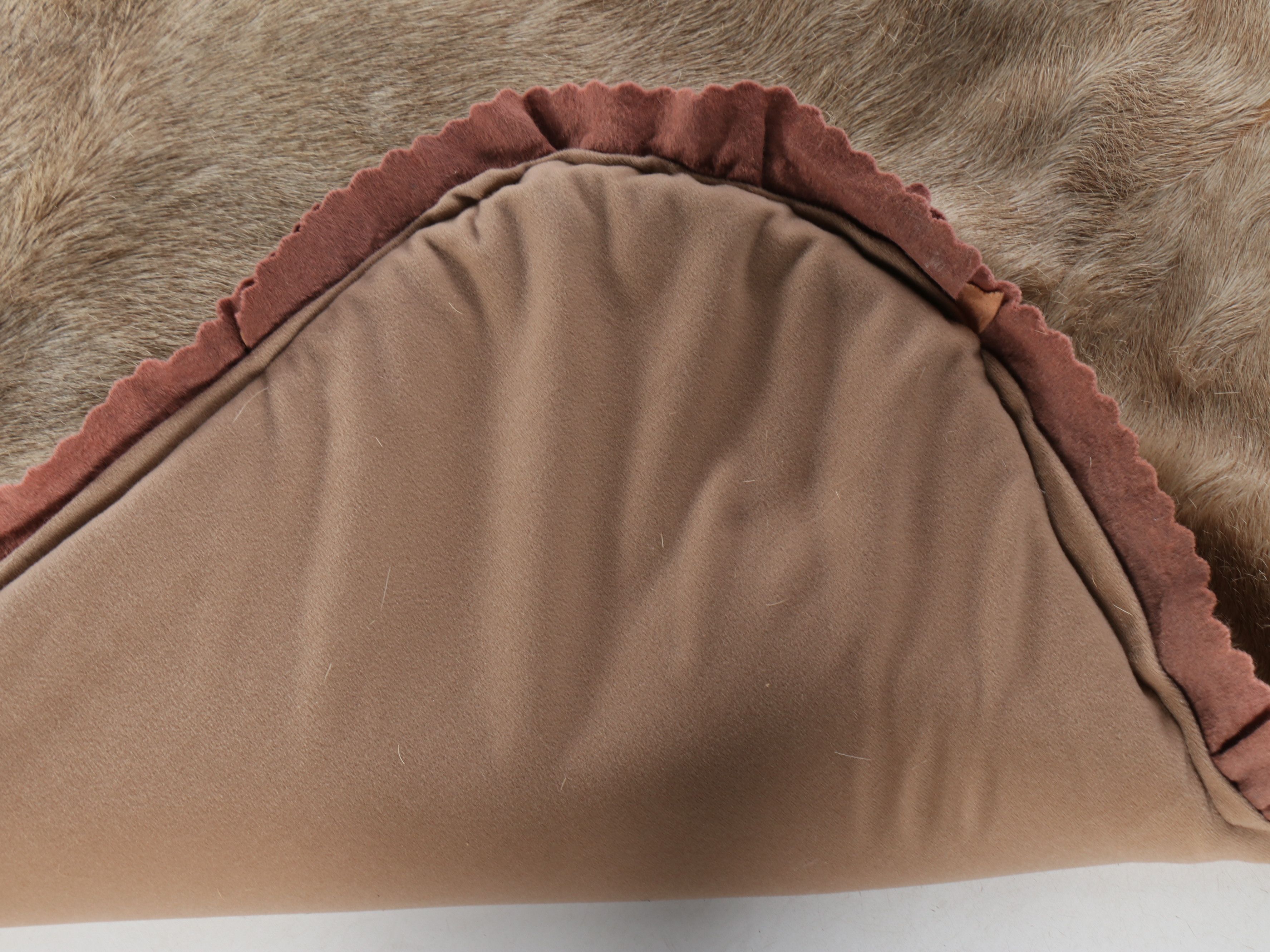 Deer Hide on Felt and Fabric Blanket