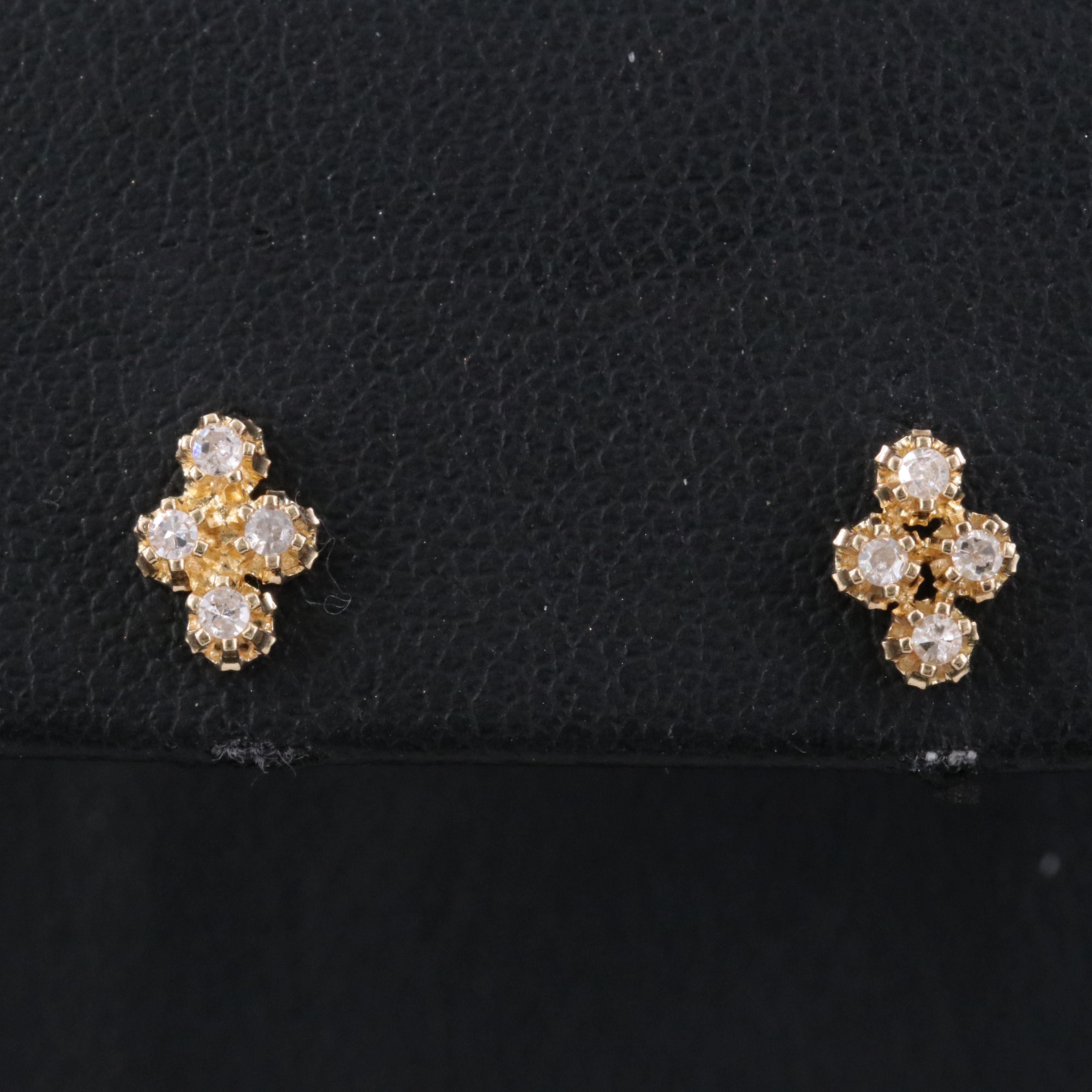 14K 0.12 CTW Diamond Quadruplet Stud Earrings