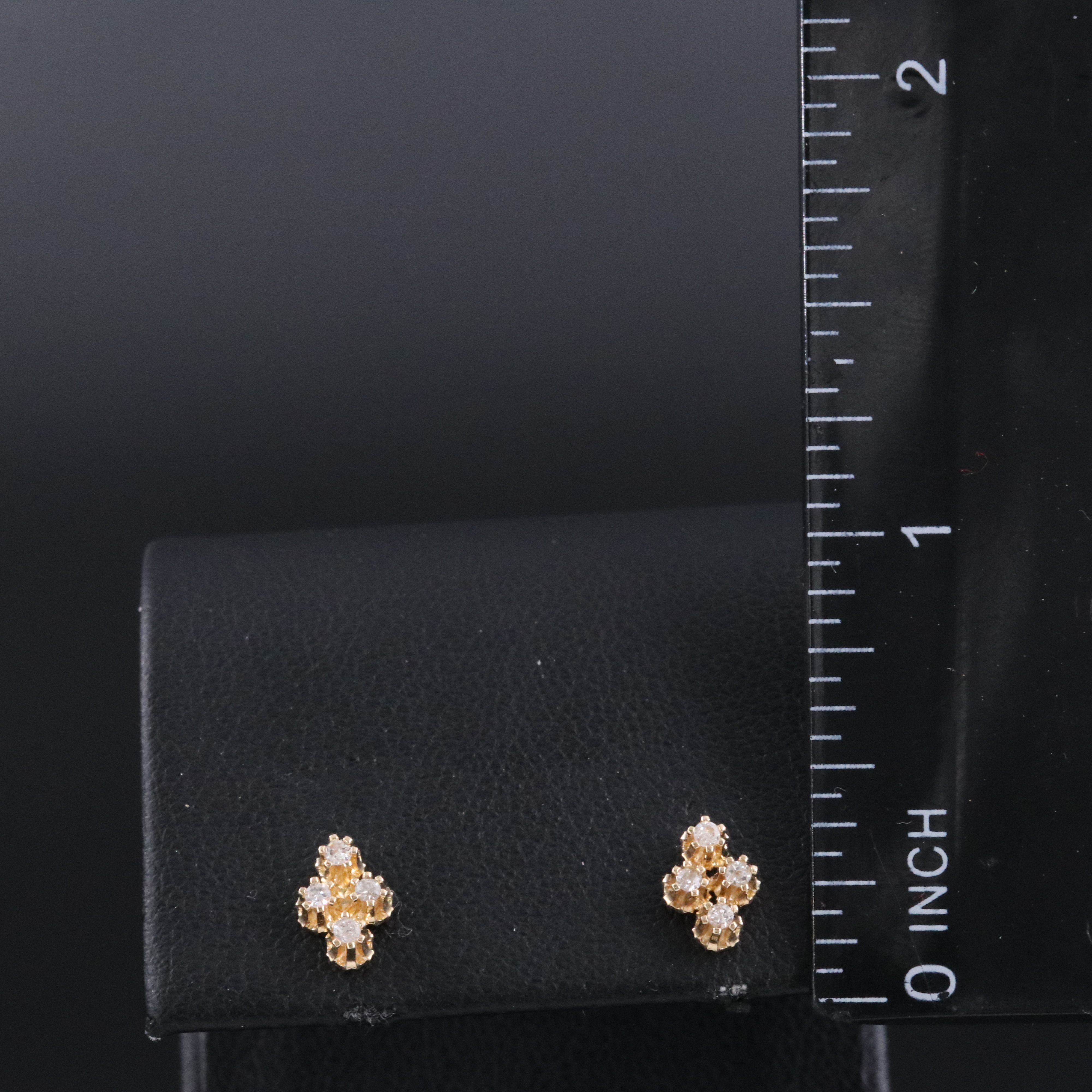 14K 0.12 CTW Diamond Quadruplet Stud Earrings