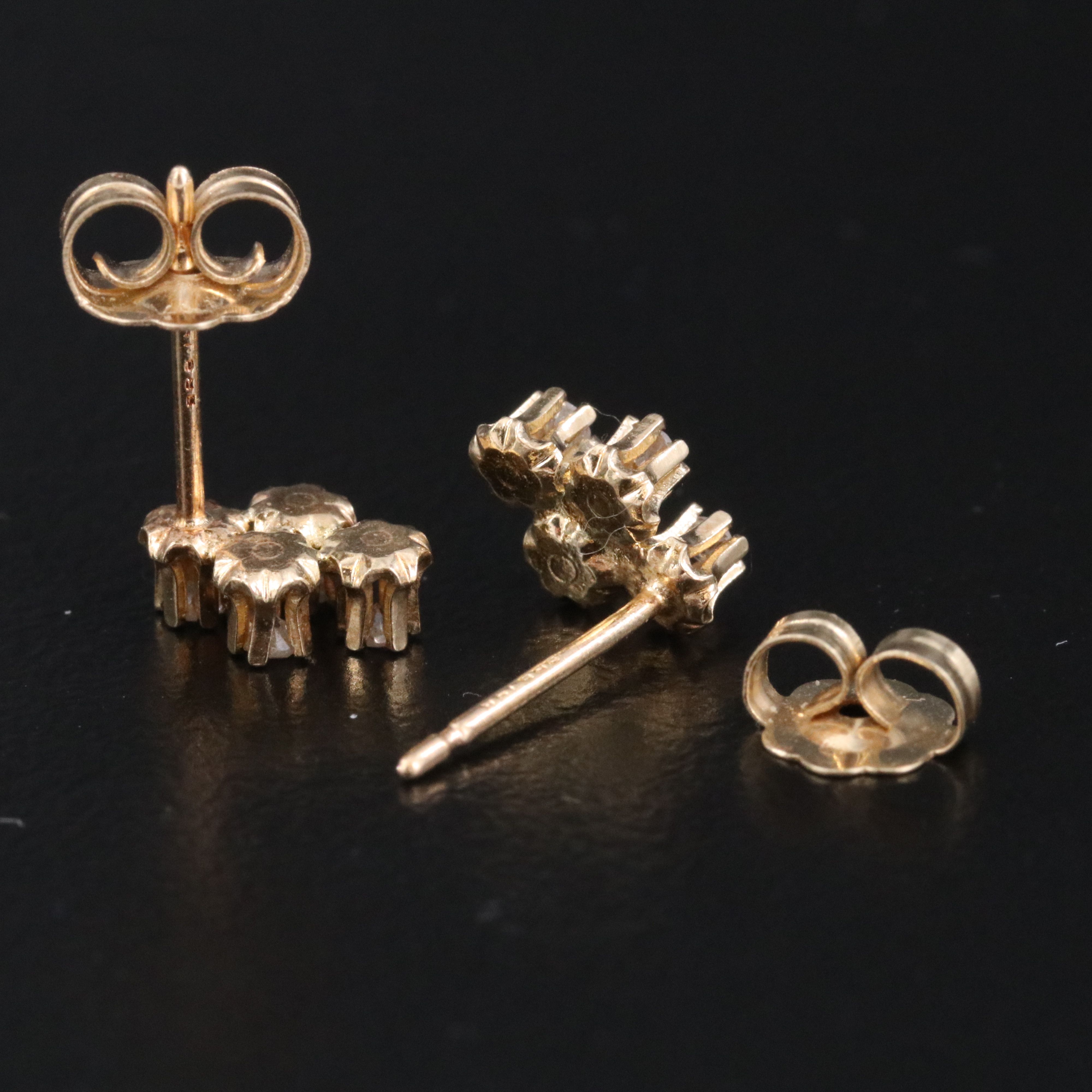 14K 0.12 CTW Diamond Quadruplet Stud Earrings