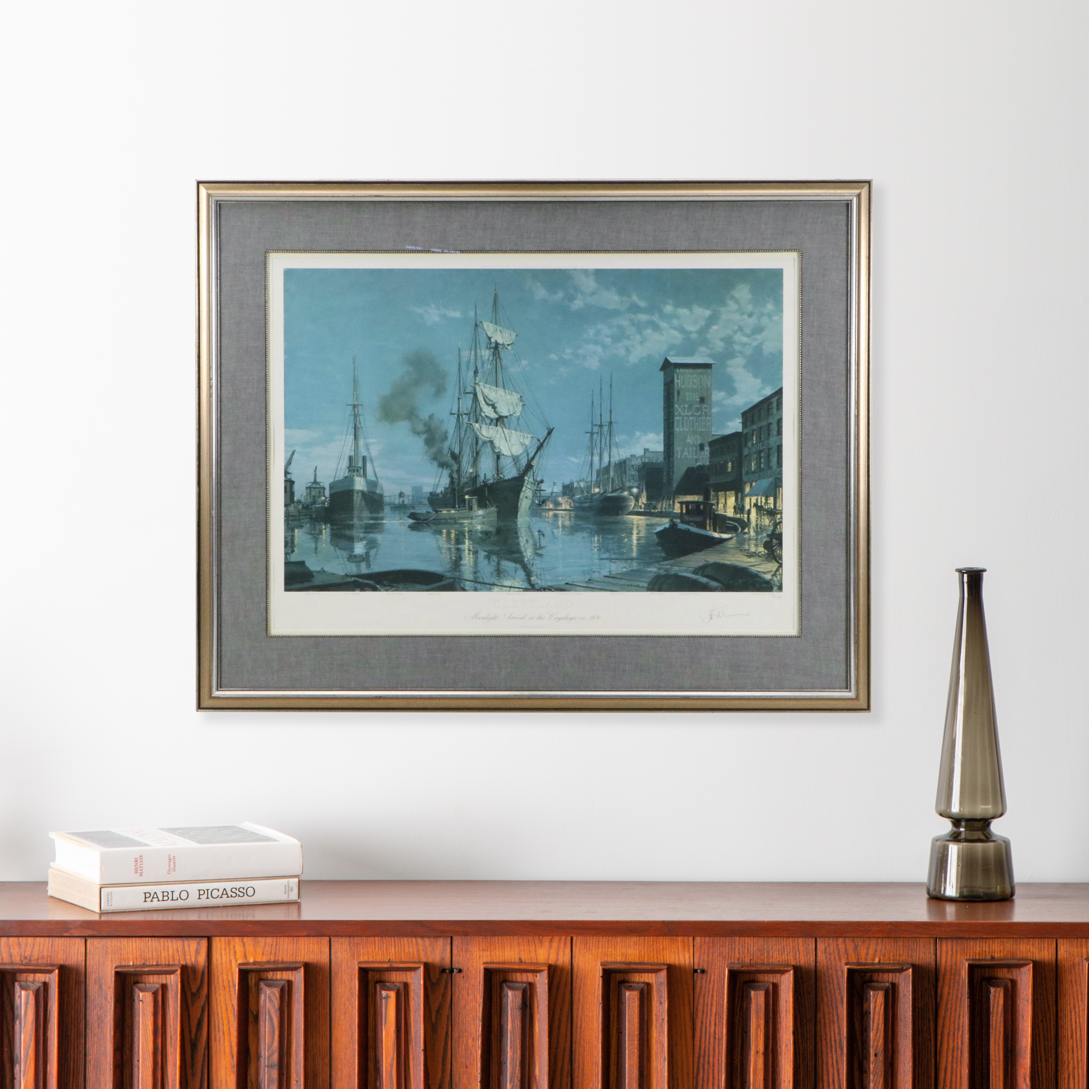 John Stobart Offset Lithograph "Moonlight Arrival on the Cuyahoga...," 1988