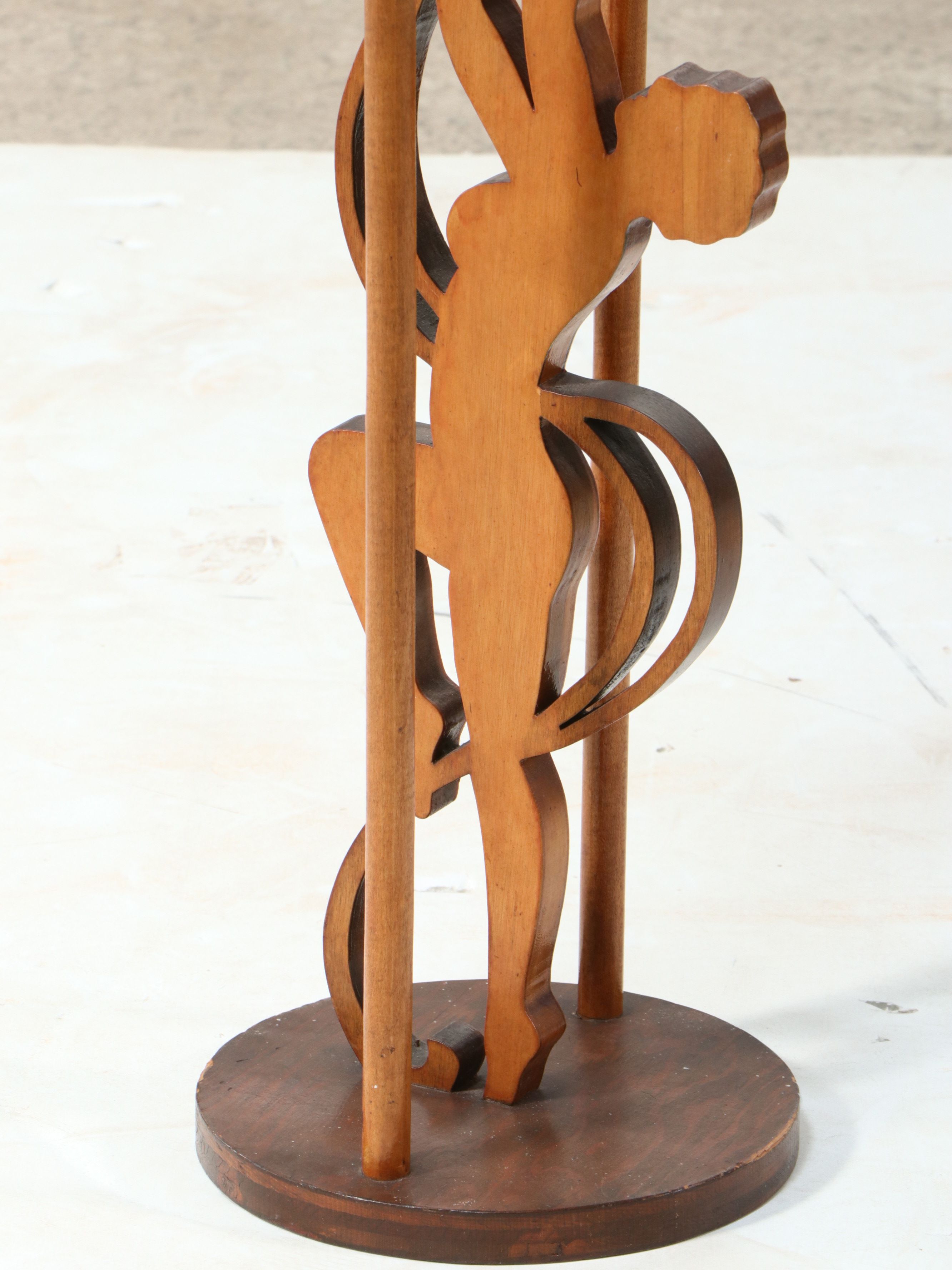 Art Deco Style Carved Wood Smoking Stand, Early 20th Century