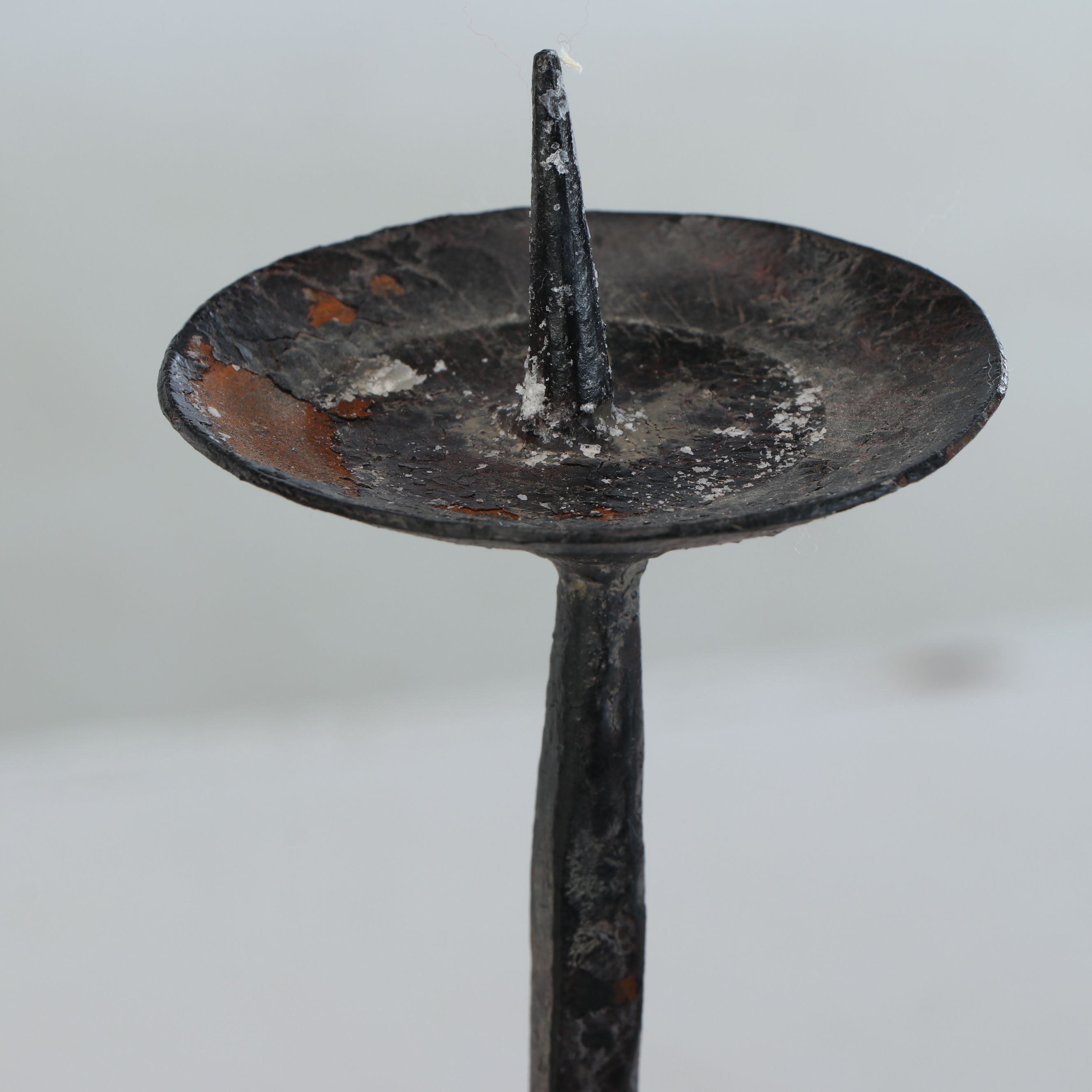 Gothic Style Wrought Iron Candle Holder Converted Table Lamp