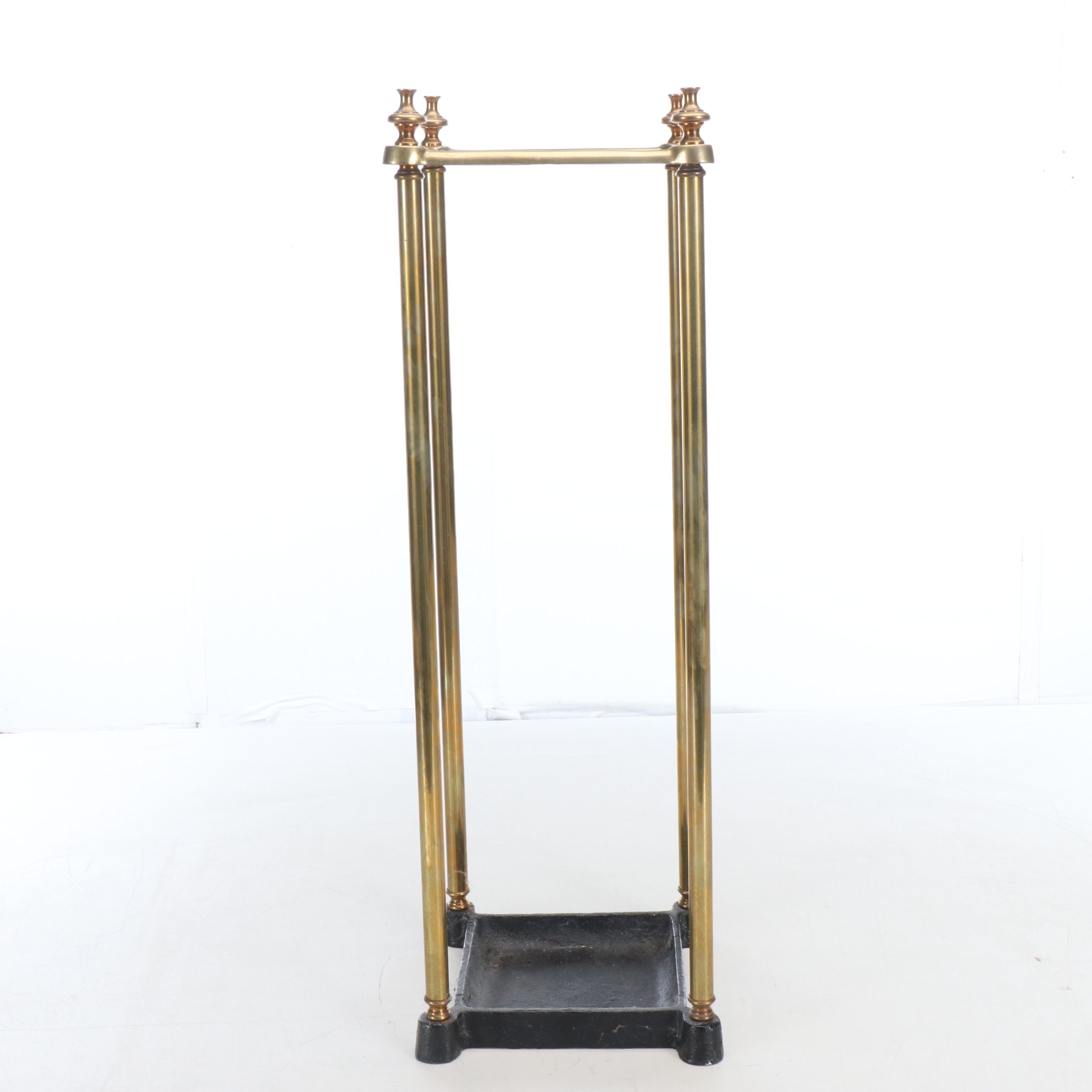 Sterling Silver Topped Wood and Other Vintage Walking Sticks in Holder