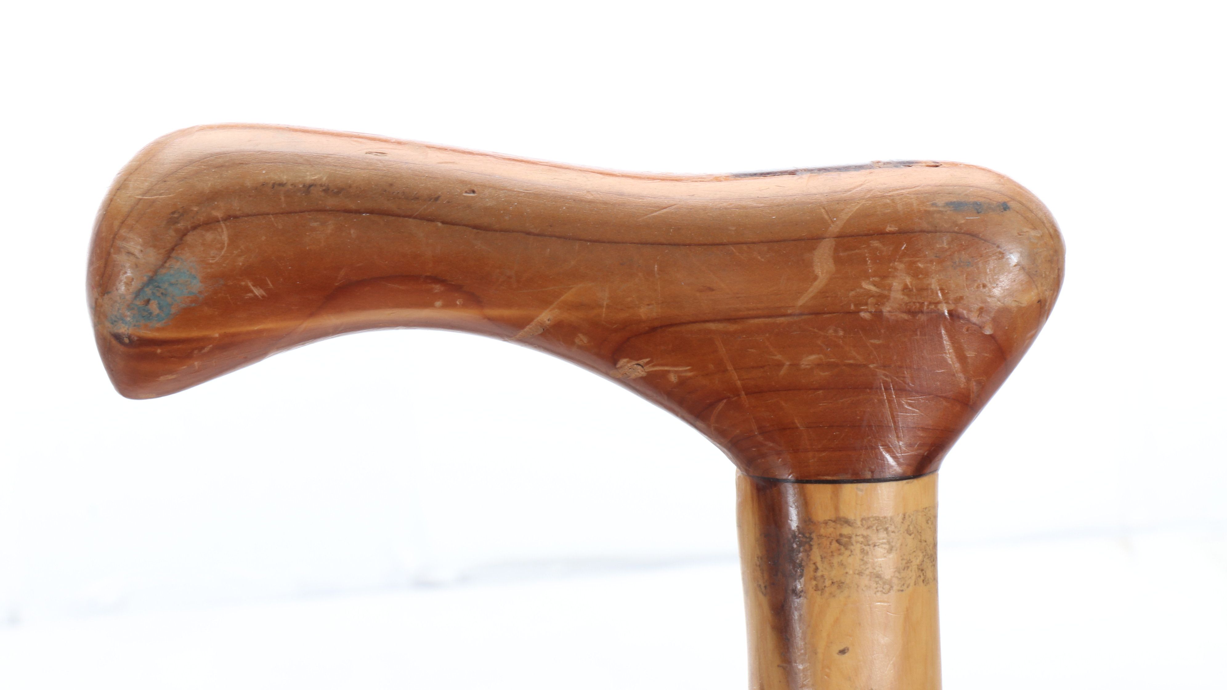 Sterling Silver Topped Wood and Other Vintage Walking Sticks in Holder