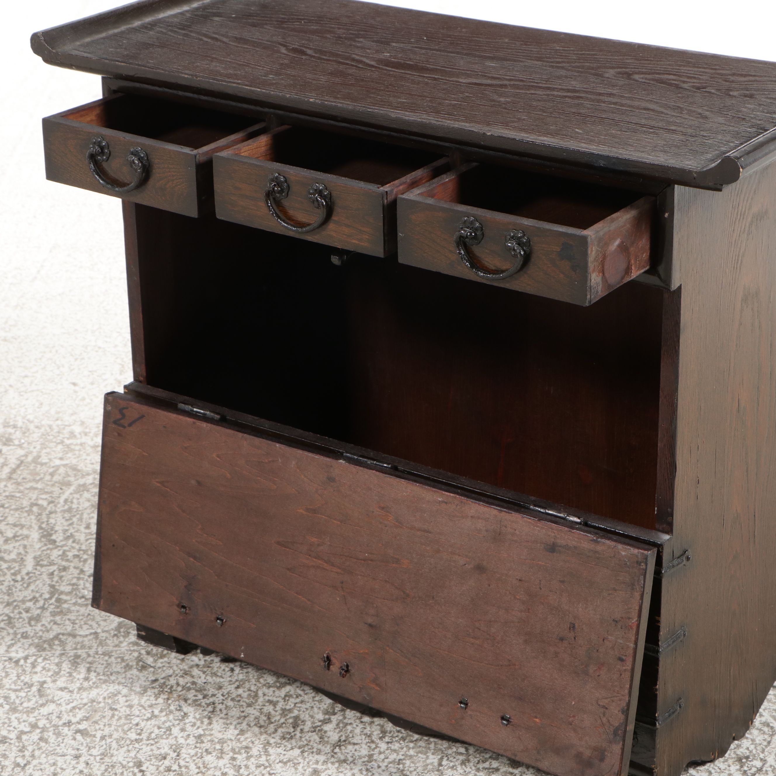 Pair of Japanese Tansu-Style Chests with Iron Hardware, 20th Century