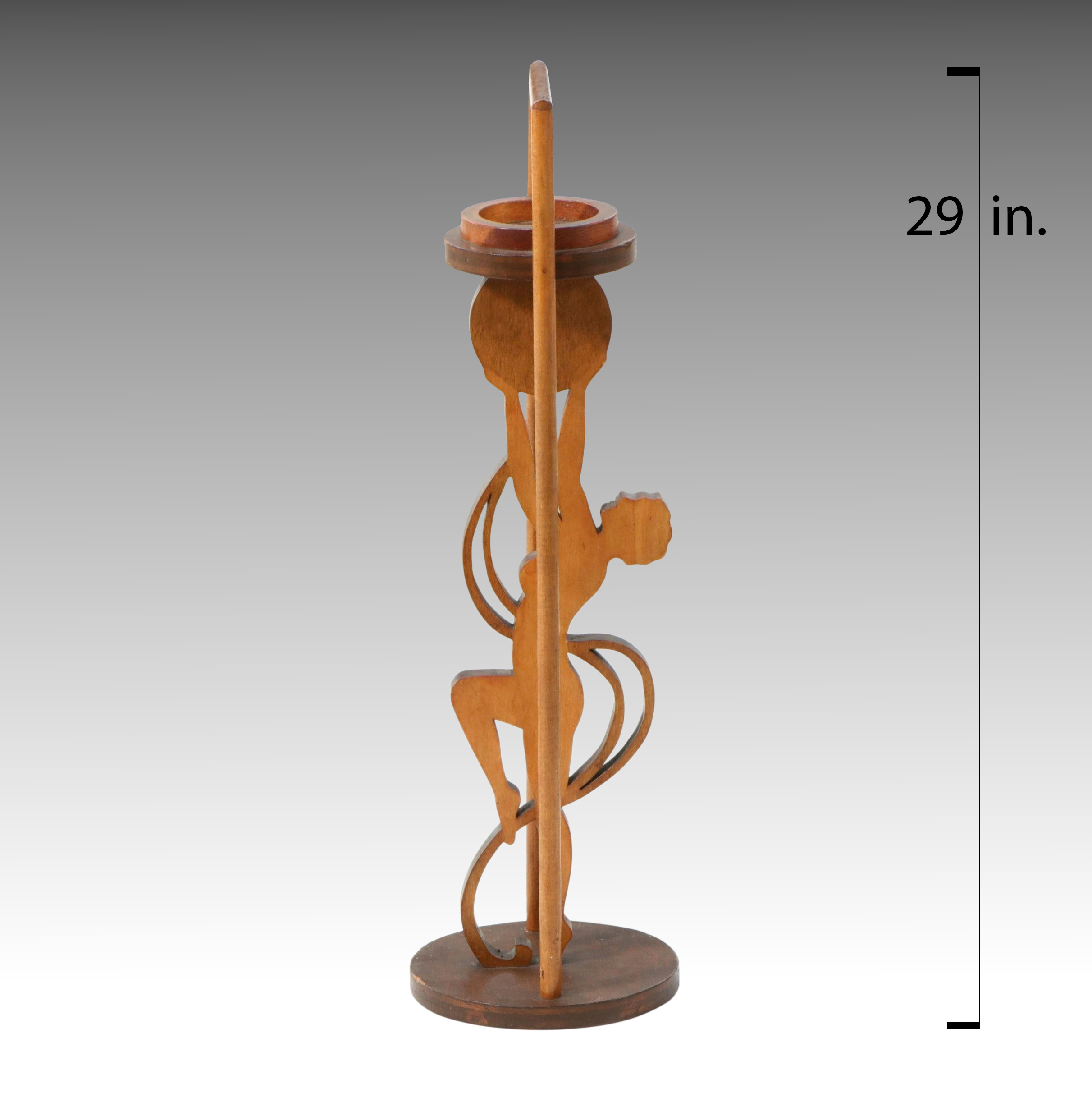 Art Deco Style Carved Wood Smoking Stand, Early 20th Century