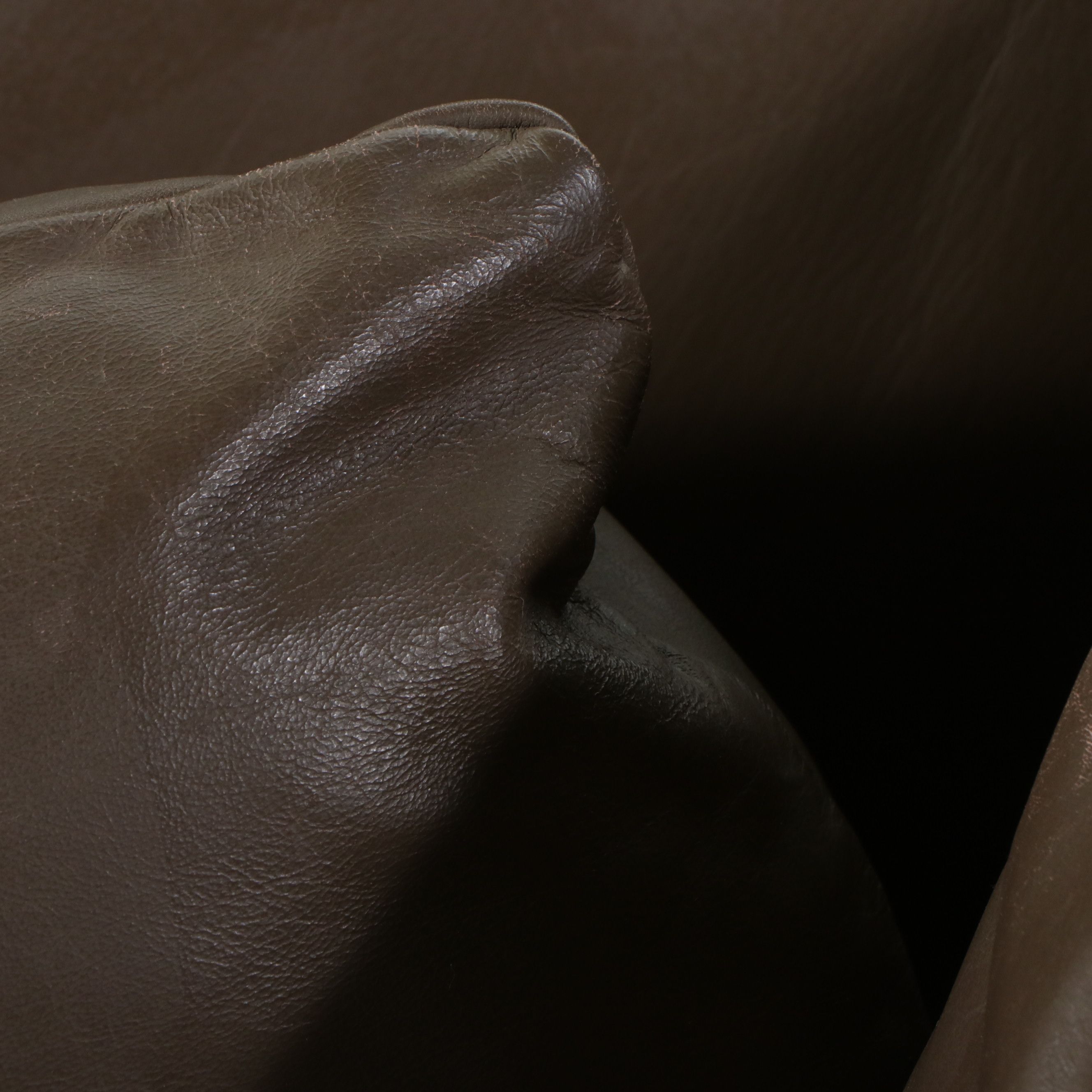 Baker Furniture Company Modernist Leather Tuxedo Sofa, Late 20th Century