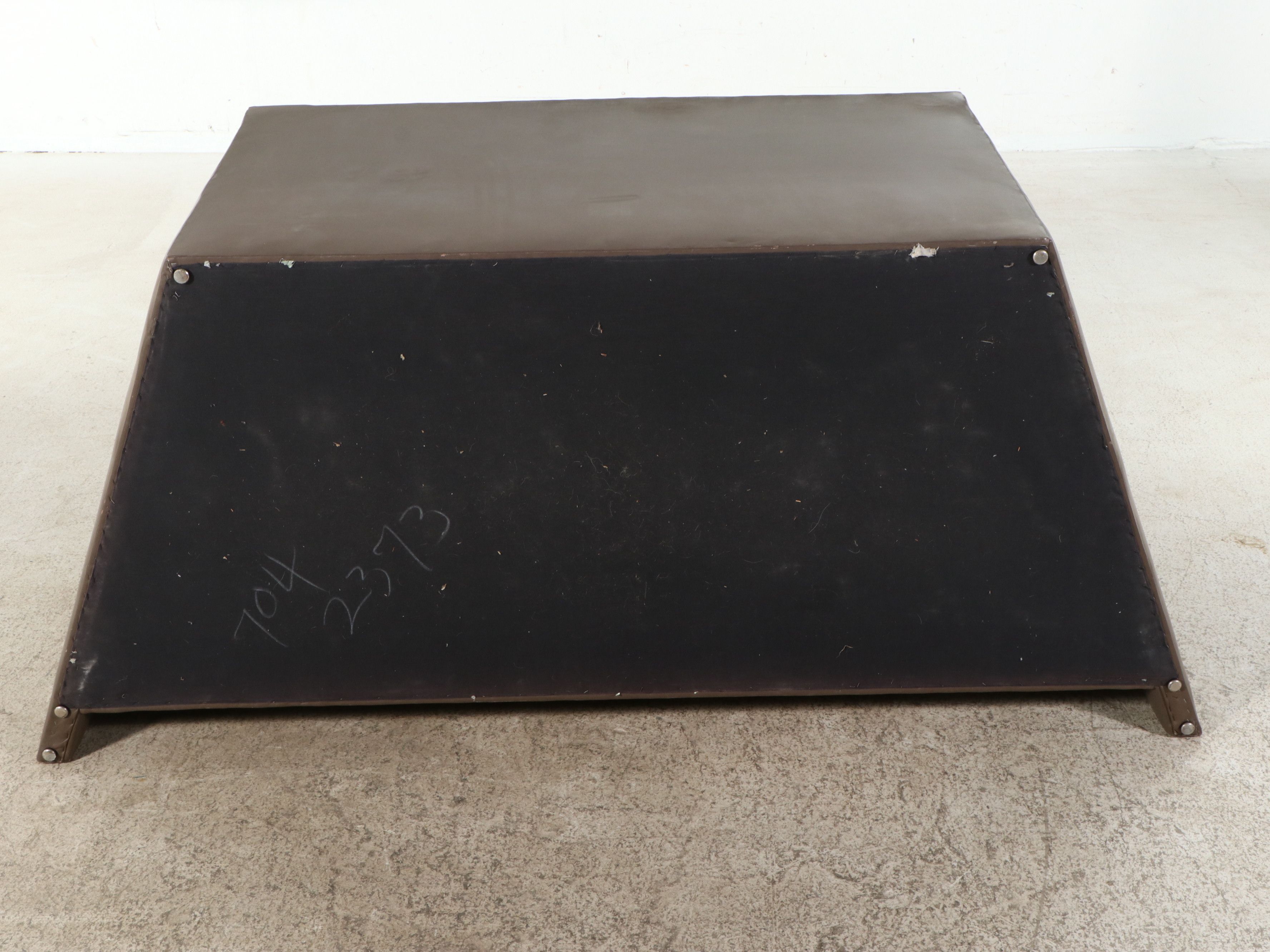 Baker Furniture Company Modernist Leather Tuxedo Sofa, Late 20th Century