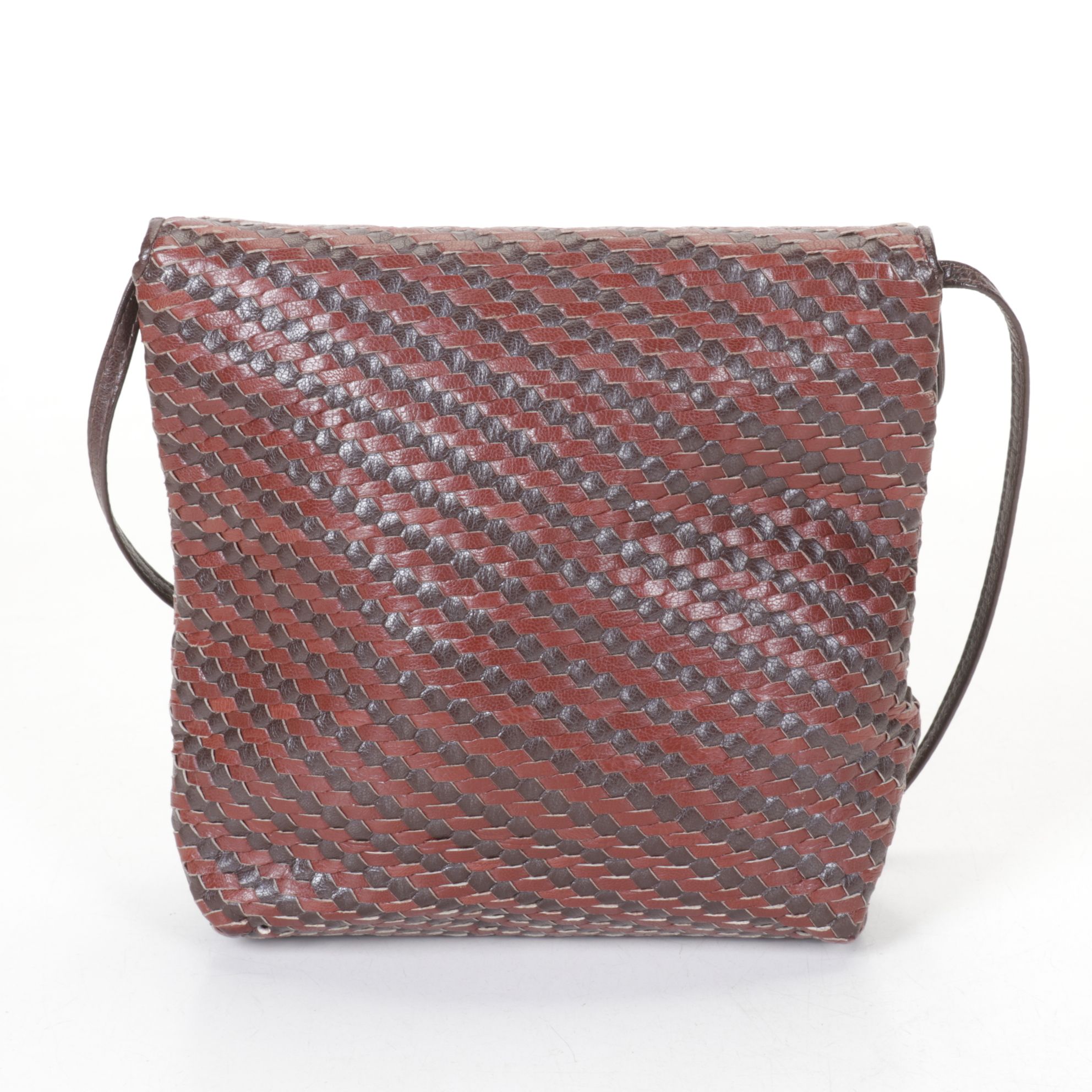 Fendi Brown Woven Leather Crossbody Bag