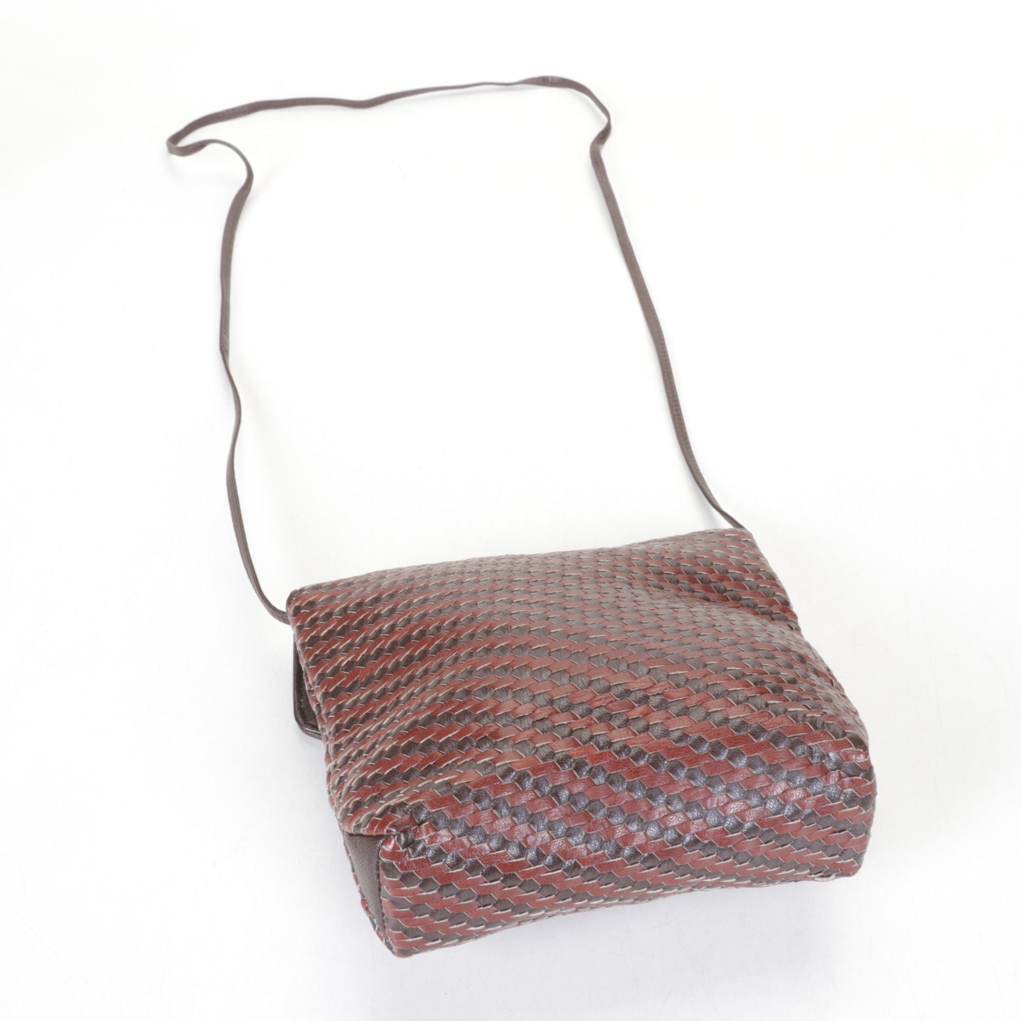 Fendi Brown Woven Leather Crossbody Bag