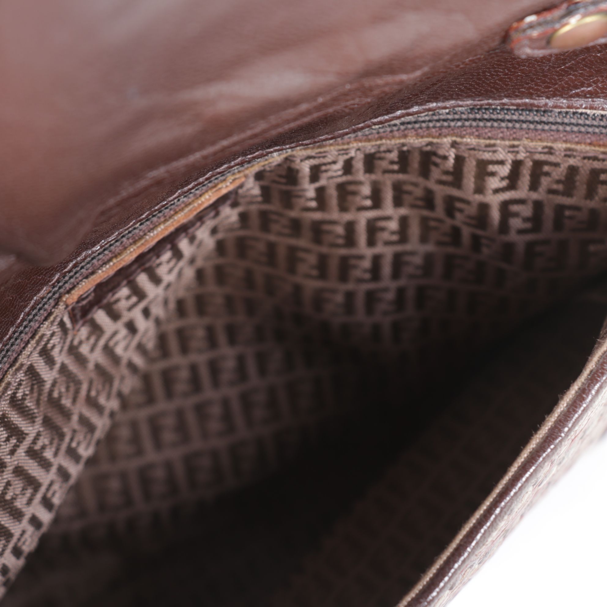 Fendi Brown Woven Leather Crossbody Bag