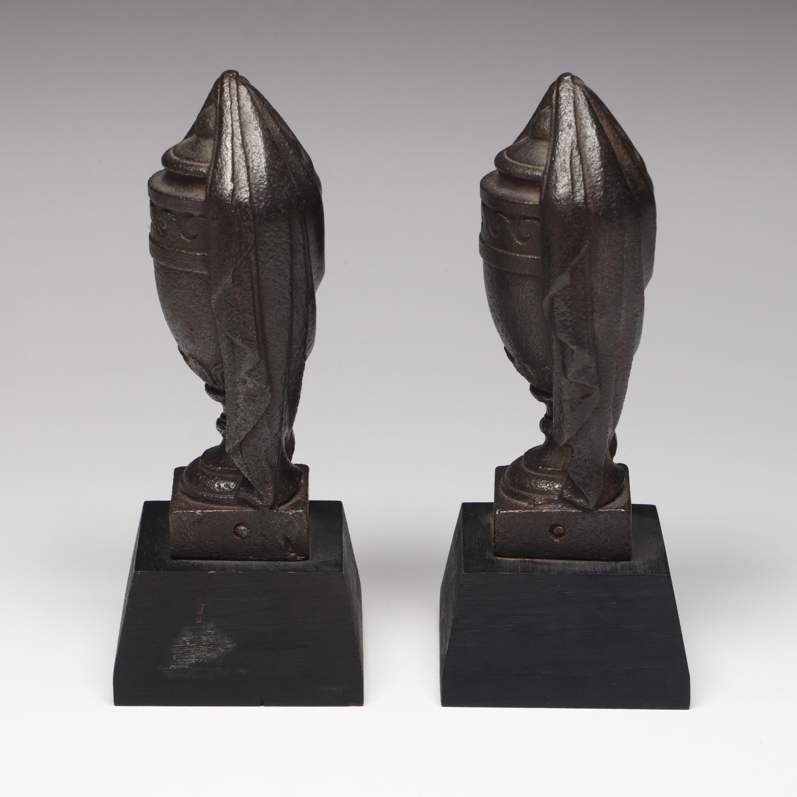 Neoclassical Style Cast Iron Urn Bookends