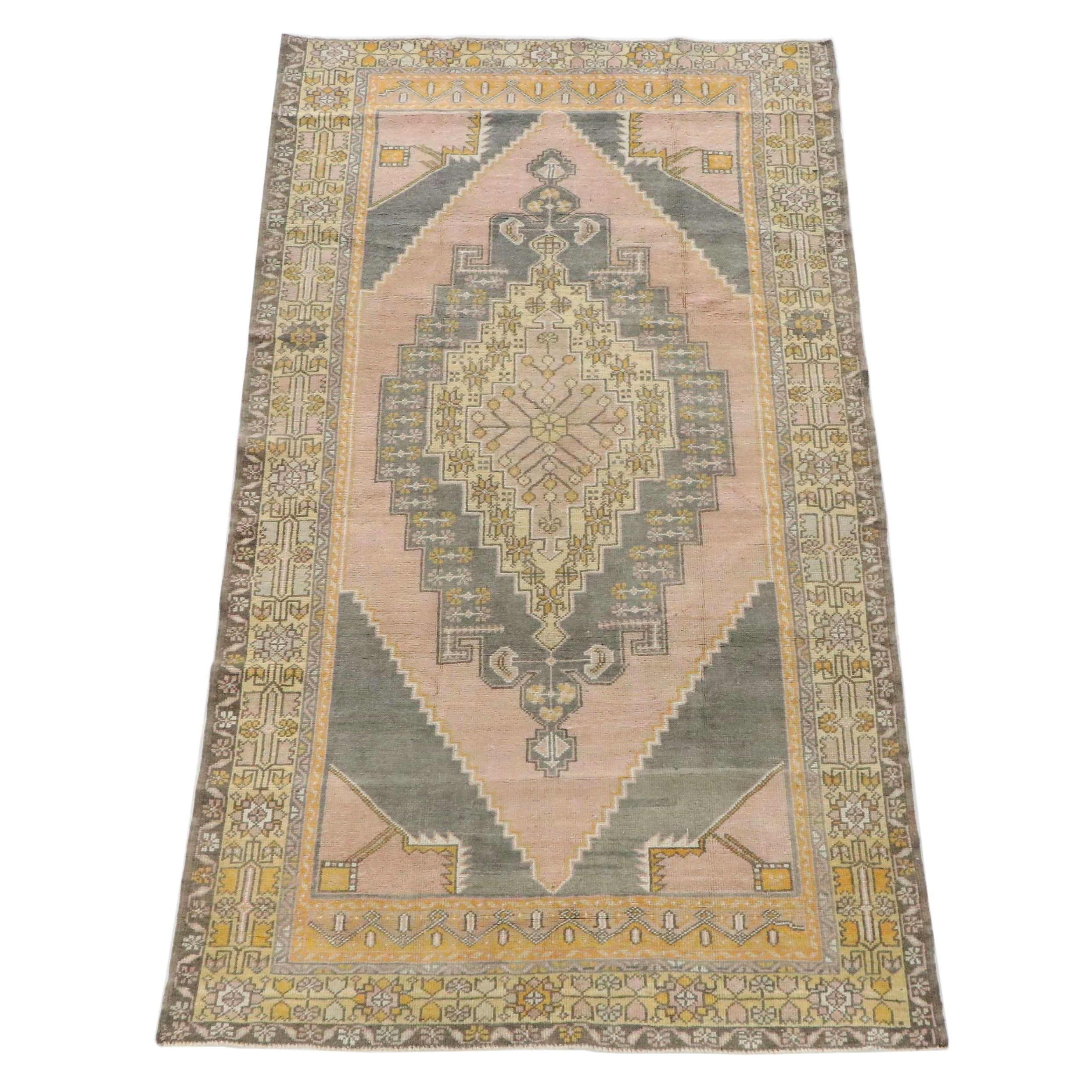 4'4 x 8'2 Hand-Knotted Turkish Oushak Area Rug