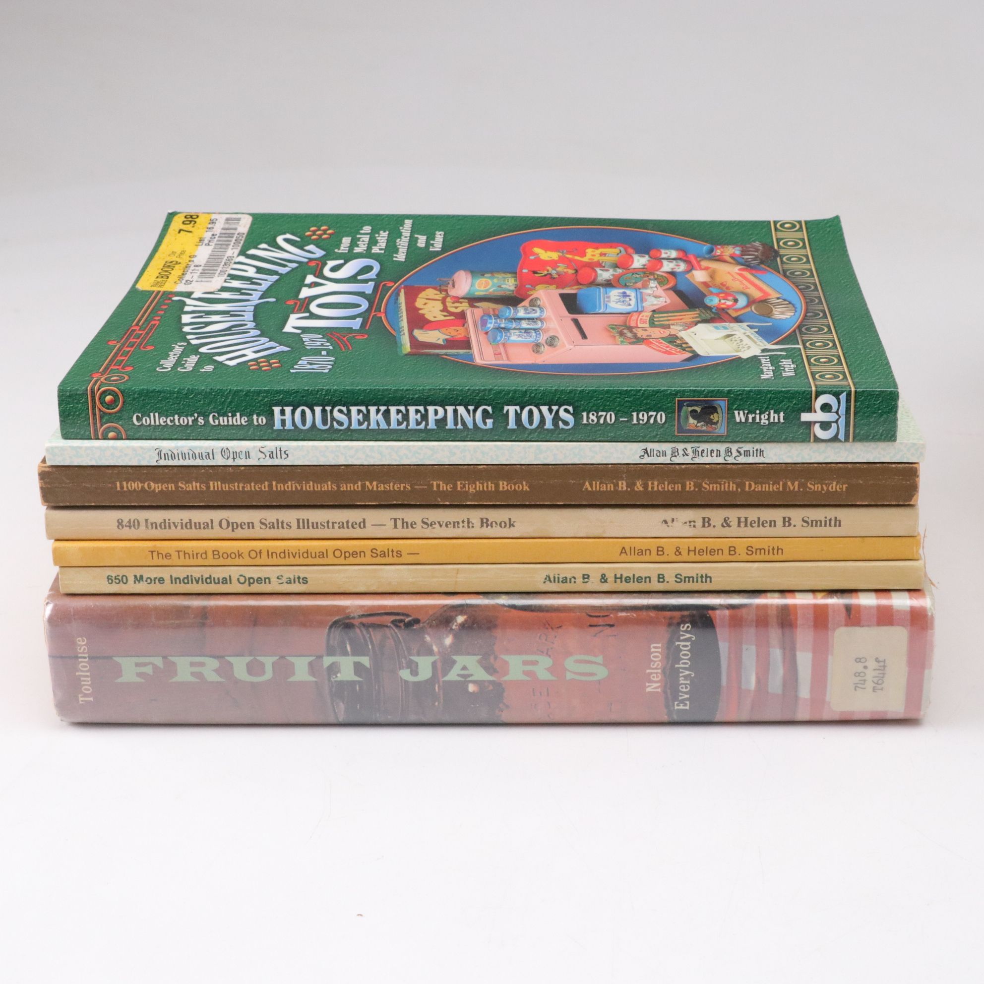 Assortment of Collector's Guide Books on Toys, Kitchenwares, and Open Salts