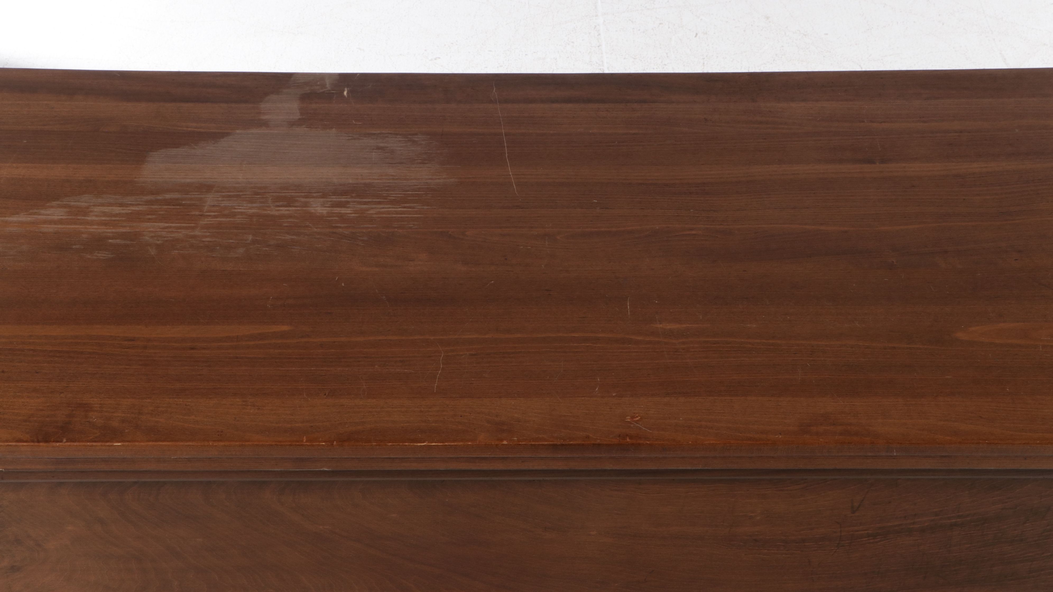 Neoclassical Style Walnut Counter-Form Library Table