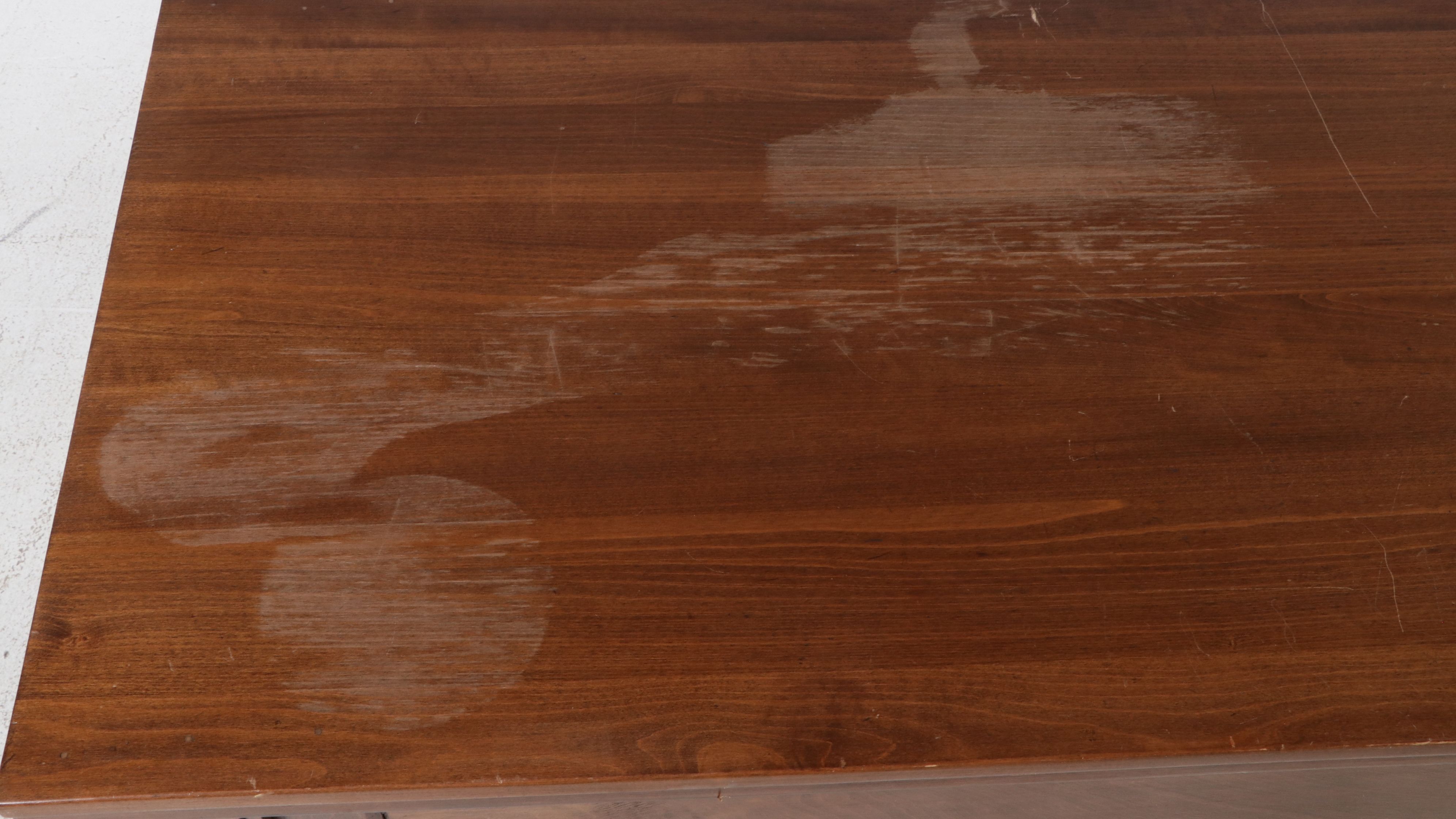 Neoclassical Style Walnut Counter-Form Library Table