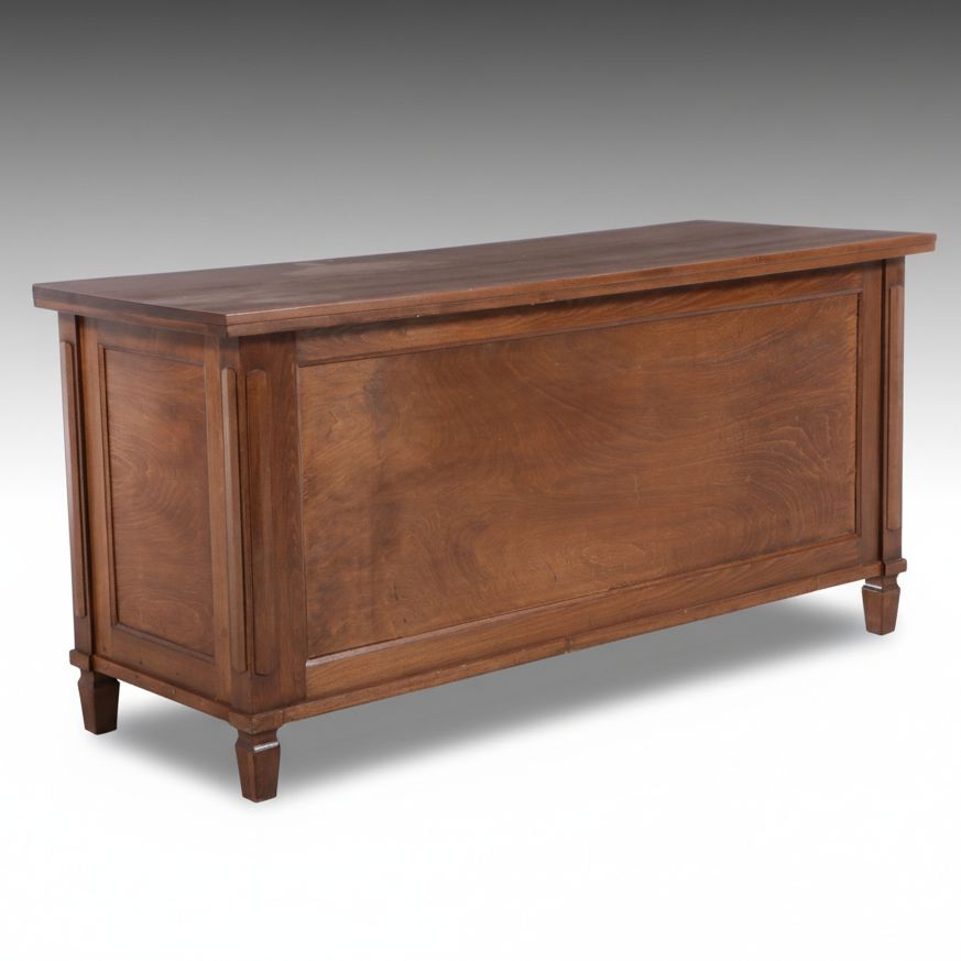 Neoclassical Style Walnut Counter-Form Library Table