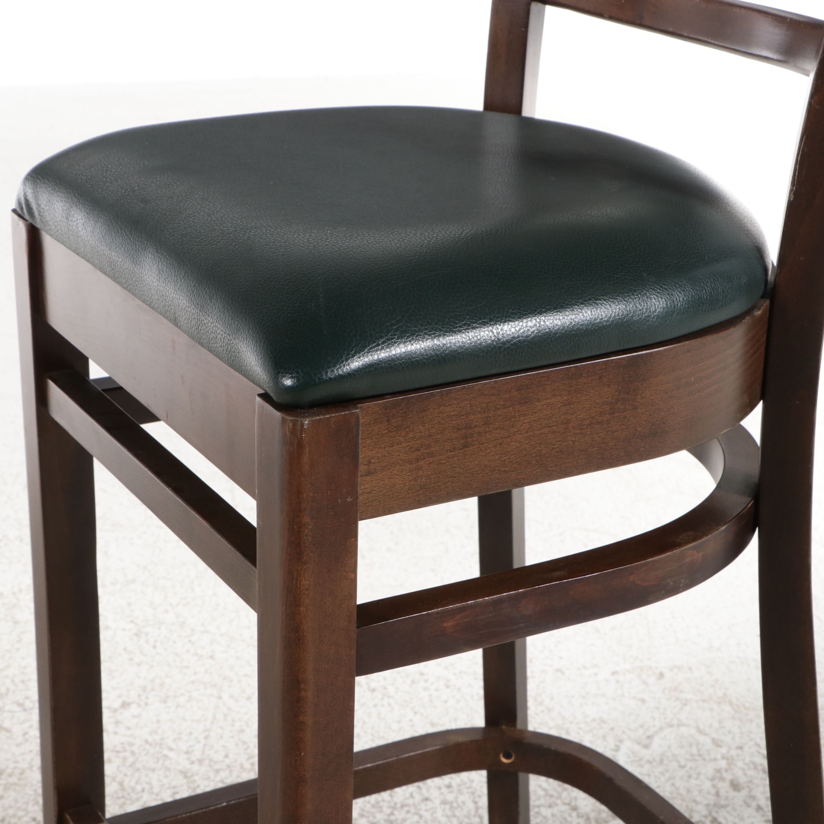 Set of Three Ladder-Back Mahogany Finish Barstools, Late 20th Century