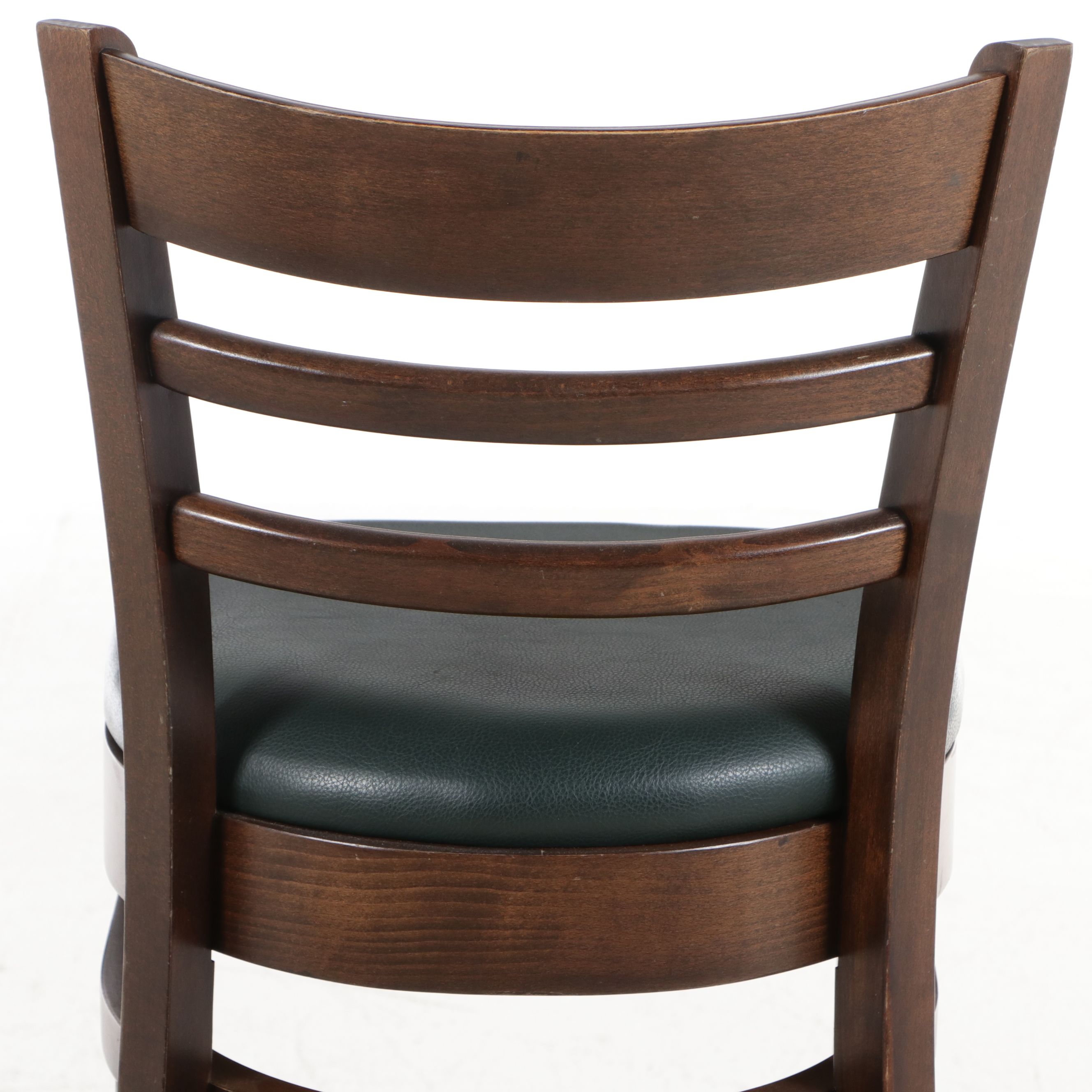 Set of Three Ladder-Back Mahogany Finish Barstools, Late 20th Century