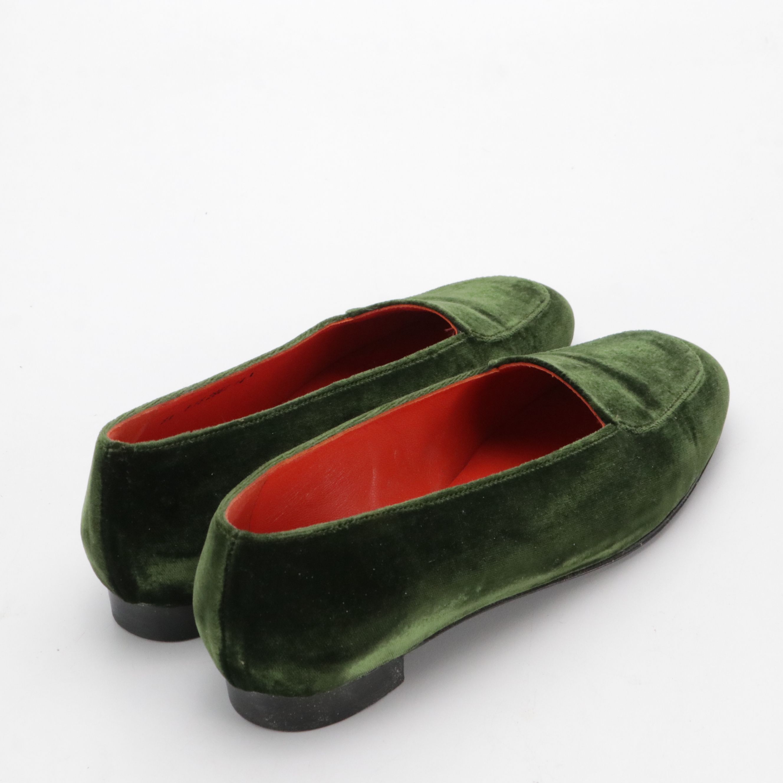 Robert Clergerie Braise Loafers in Olive Green Velvet with Box