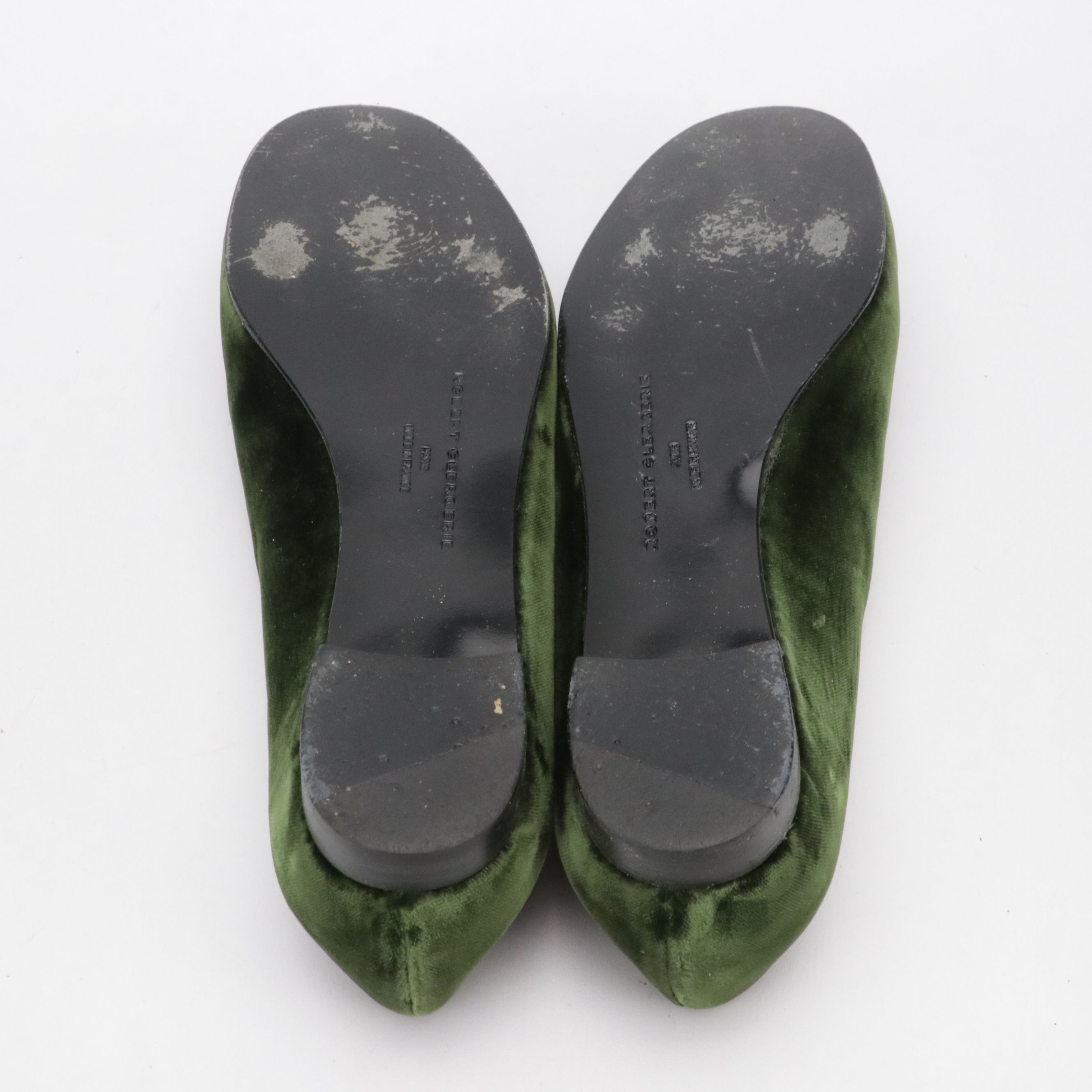 Robert Clergerie Braise Loafers in Olive Green Velvet with Box