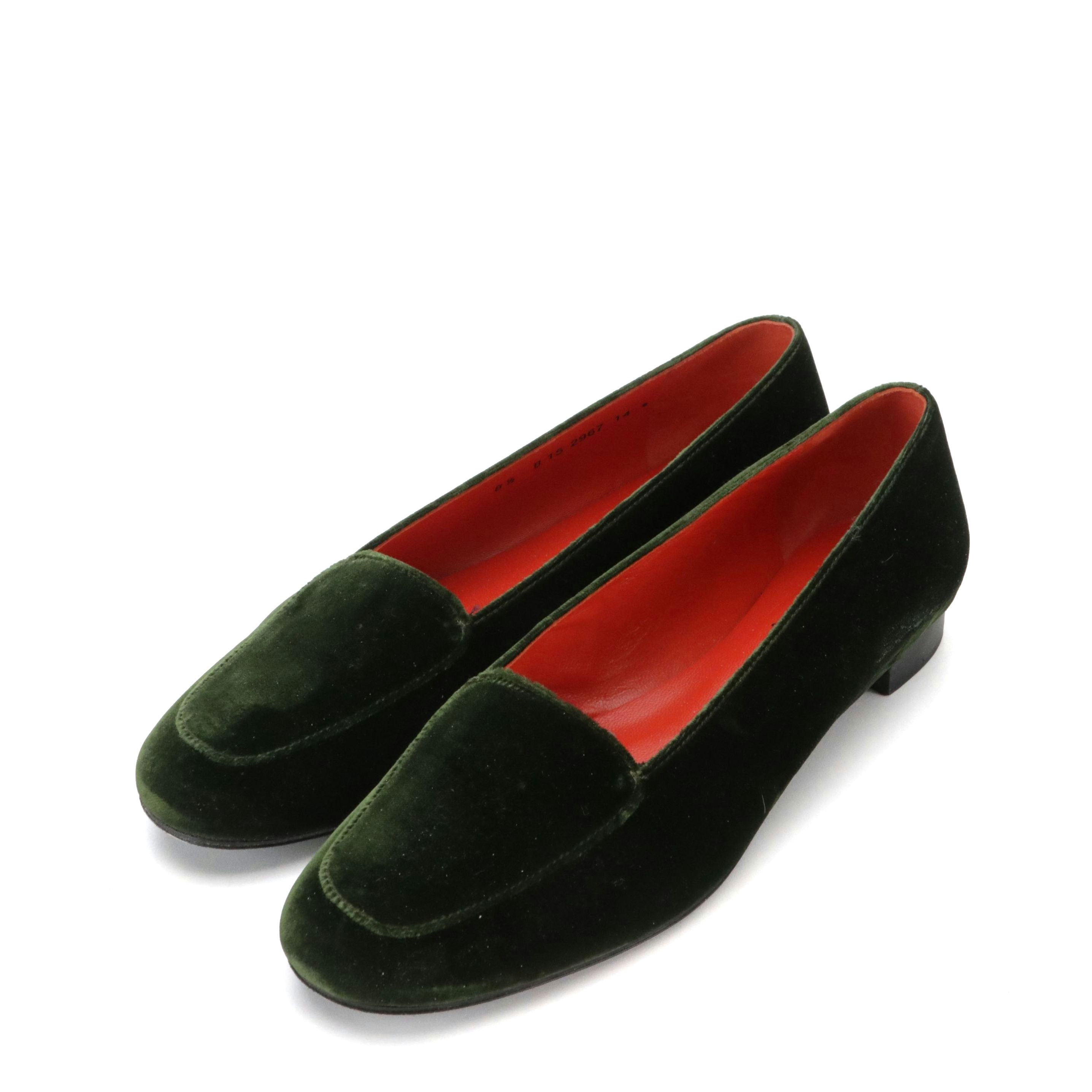 Robert Clergerie Braise Loafers in Olive Green Velvet with Box