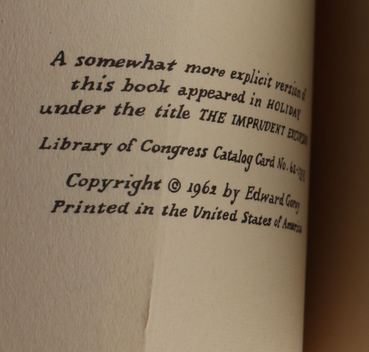 First Edition "The Doubtful Guest" with "The Willowdale Handcar" by Edward Gorey