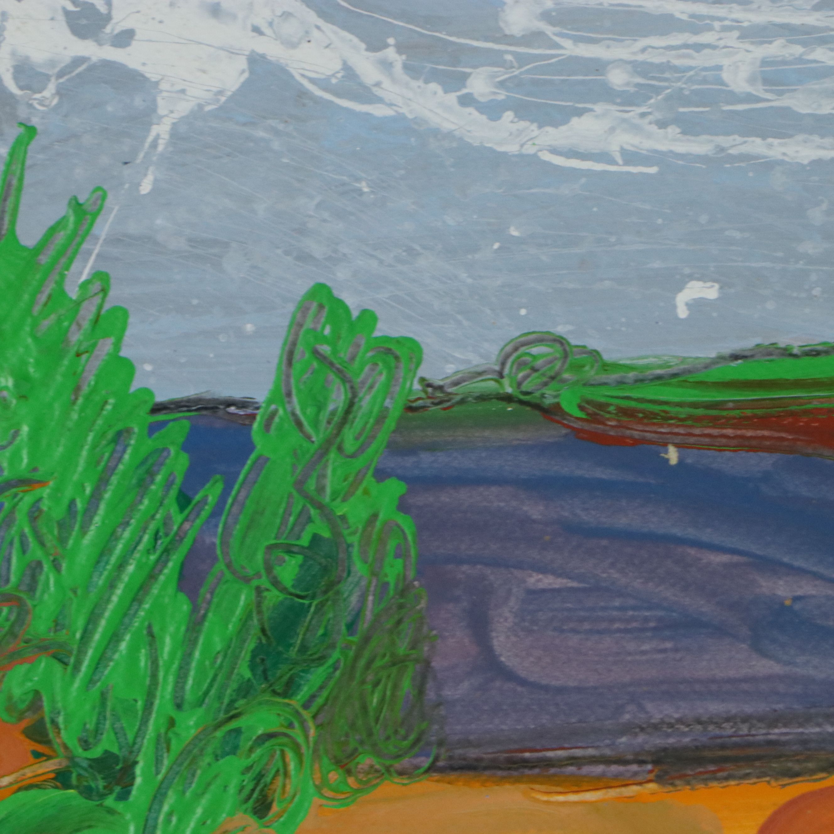 Harry Hilson Mixed Media Painting "Piedmont Hill Country," Mid to Late 20th C.