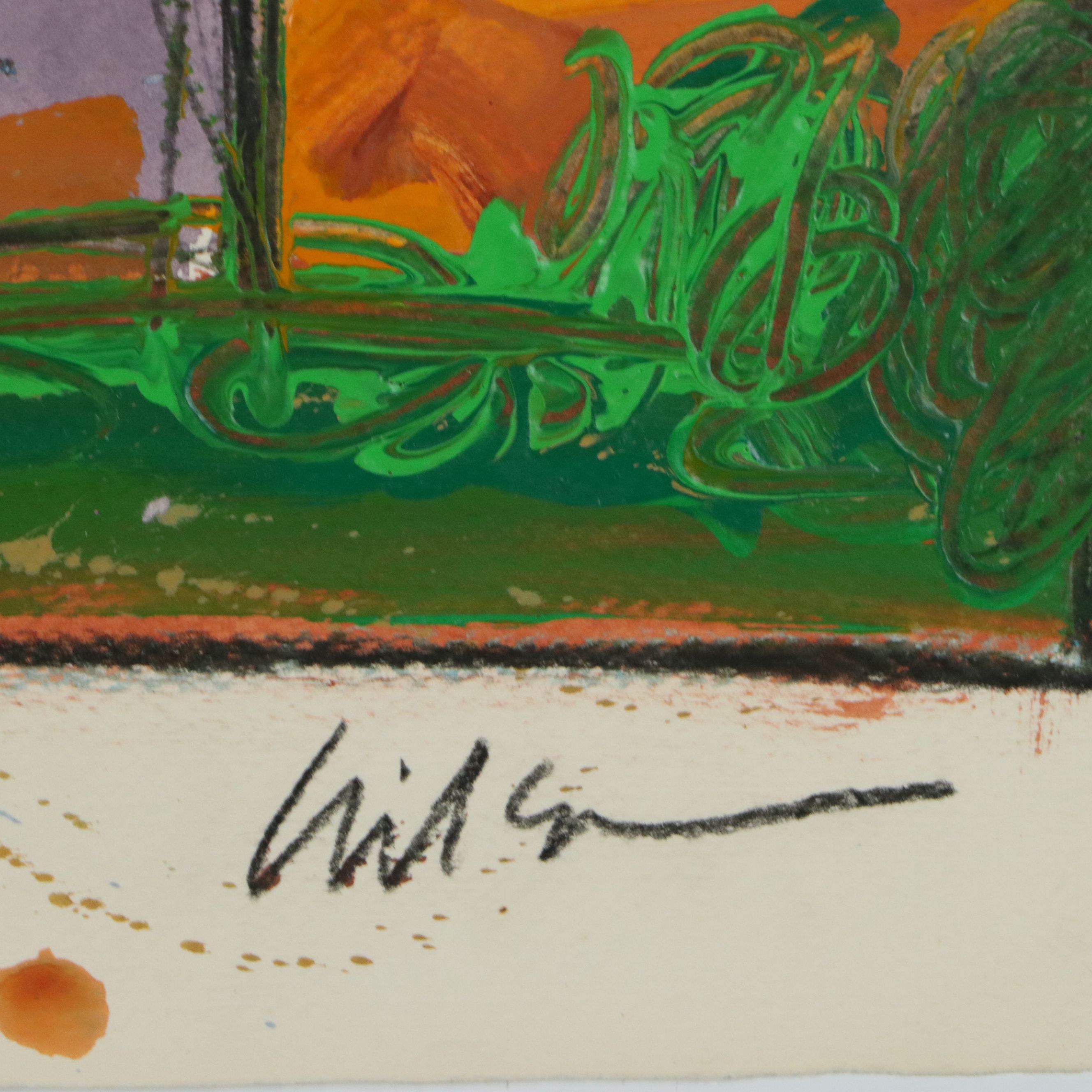 Harry Hilson Mixed Media Painting "Piedmont Hill Country," Mid to Late 20th C.