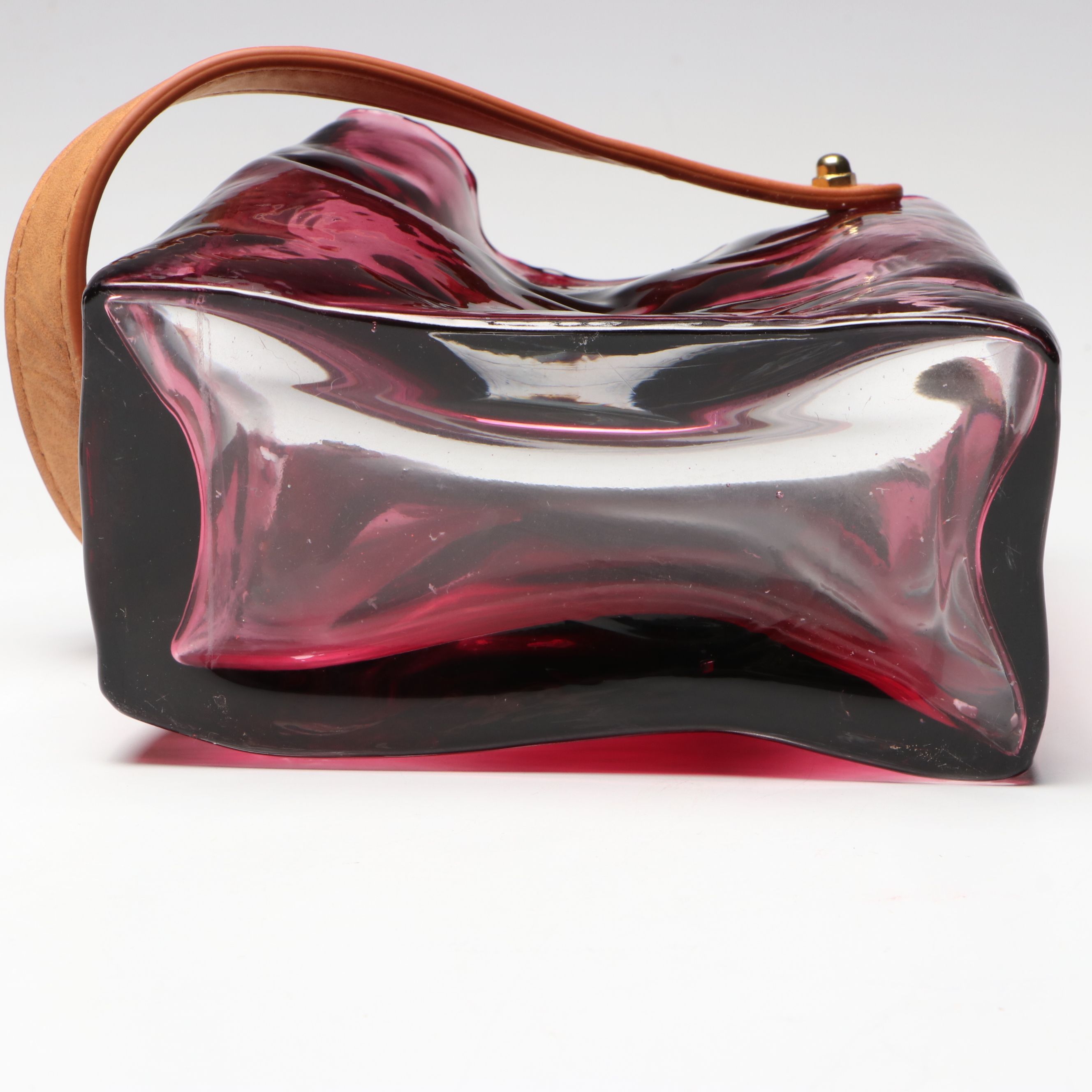 Glass Purse Vase with Leather Handle and Smitten on Paper Notecards