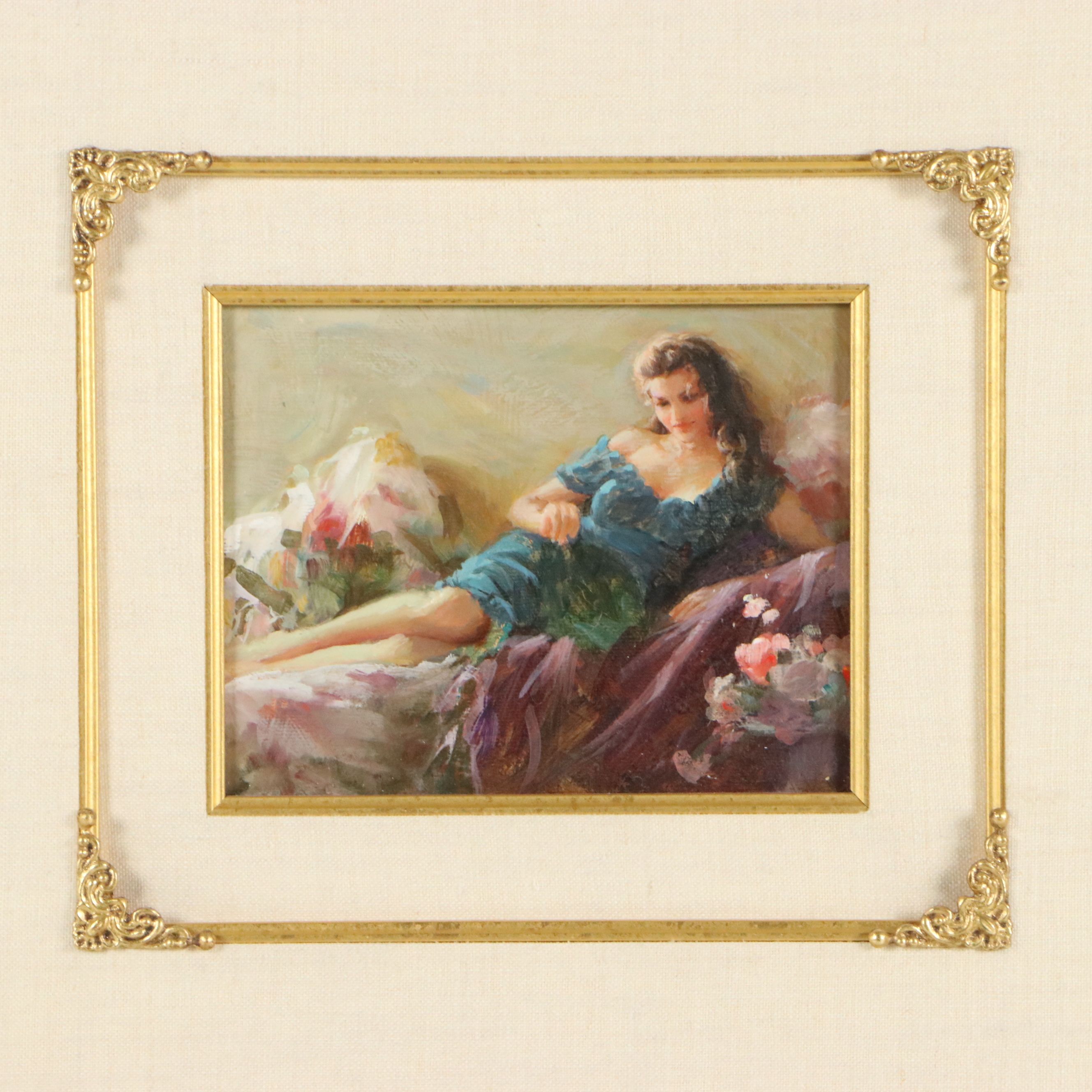 Mark Arian Oil on Canvas "Quiet Moment Study," Late 20th to Early 21st C.