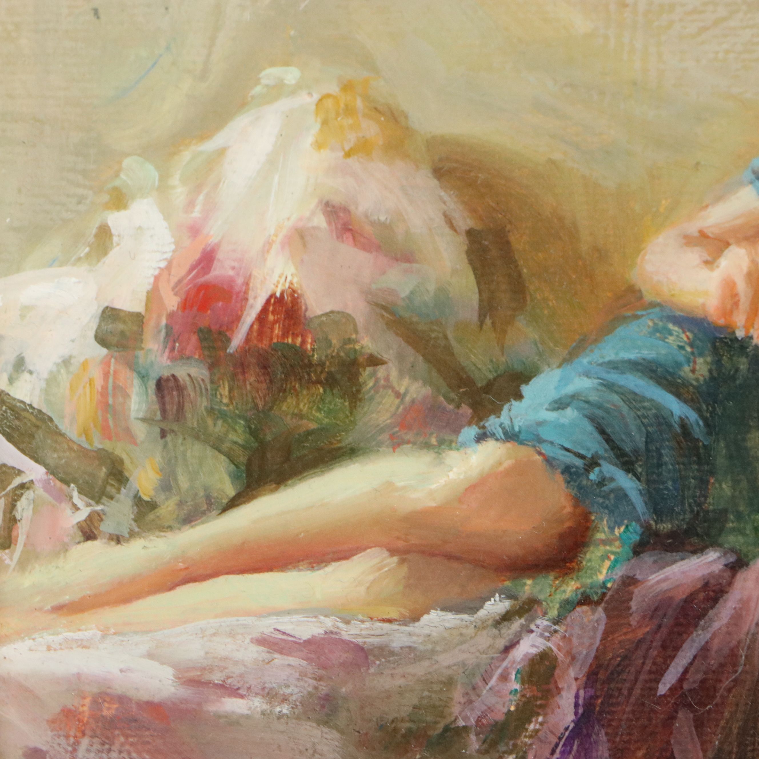 Mark Arian Oil on Canvas "Quiet Moment Study," Late 20th to Early 21st C.