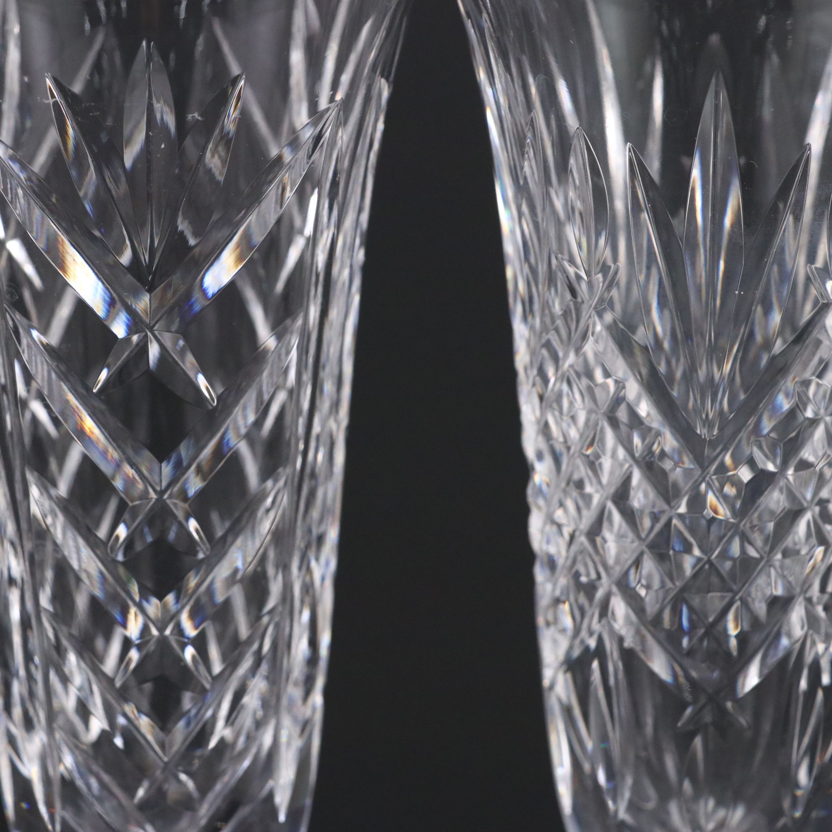 Waterford "Lismore" Crystal Compote and Bud Vase with More Vases and Bowl